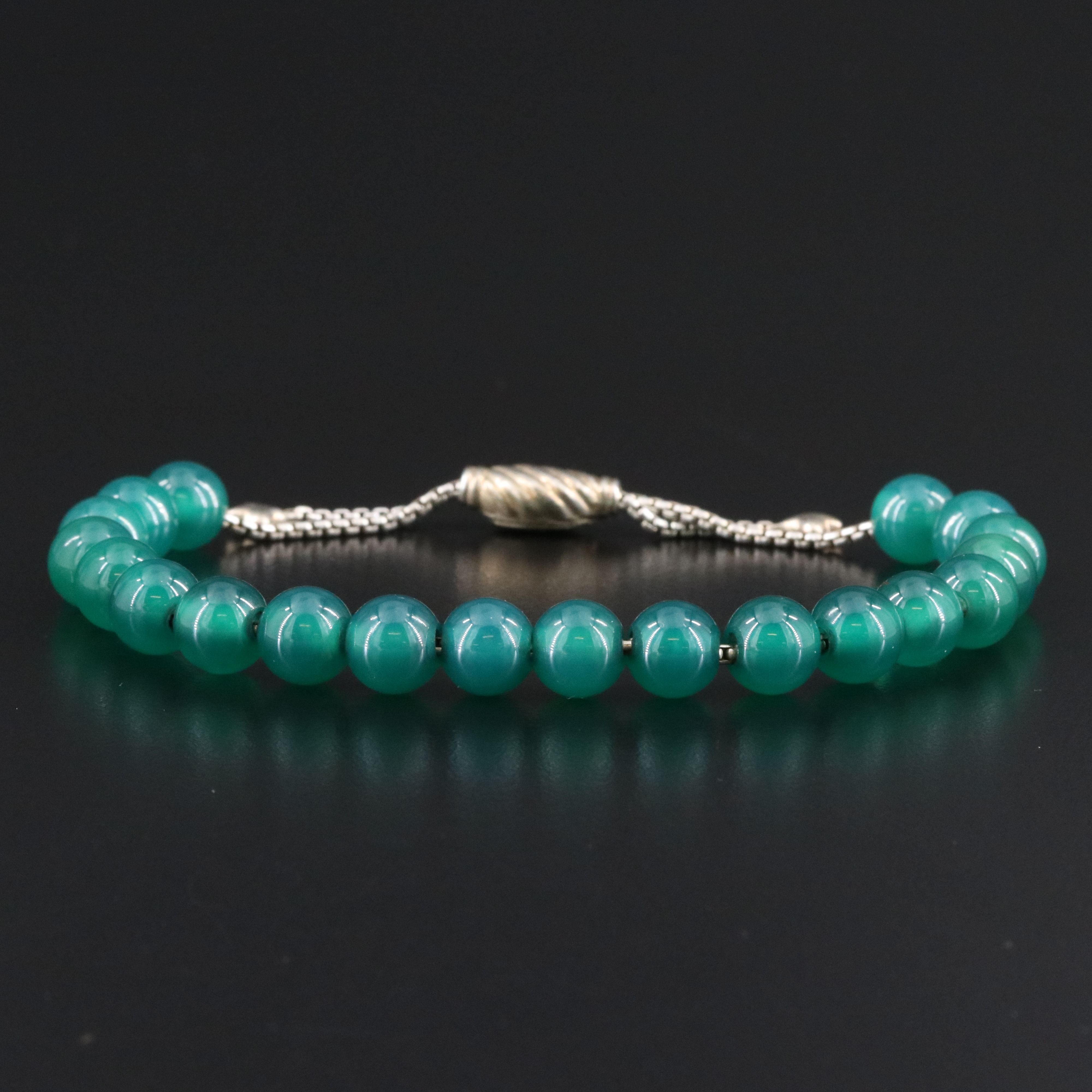 David Yurman Spiritual Beads Sterling and Chalcedony Bracelet