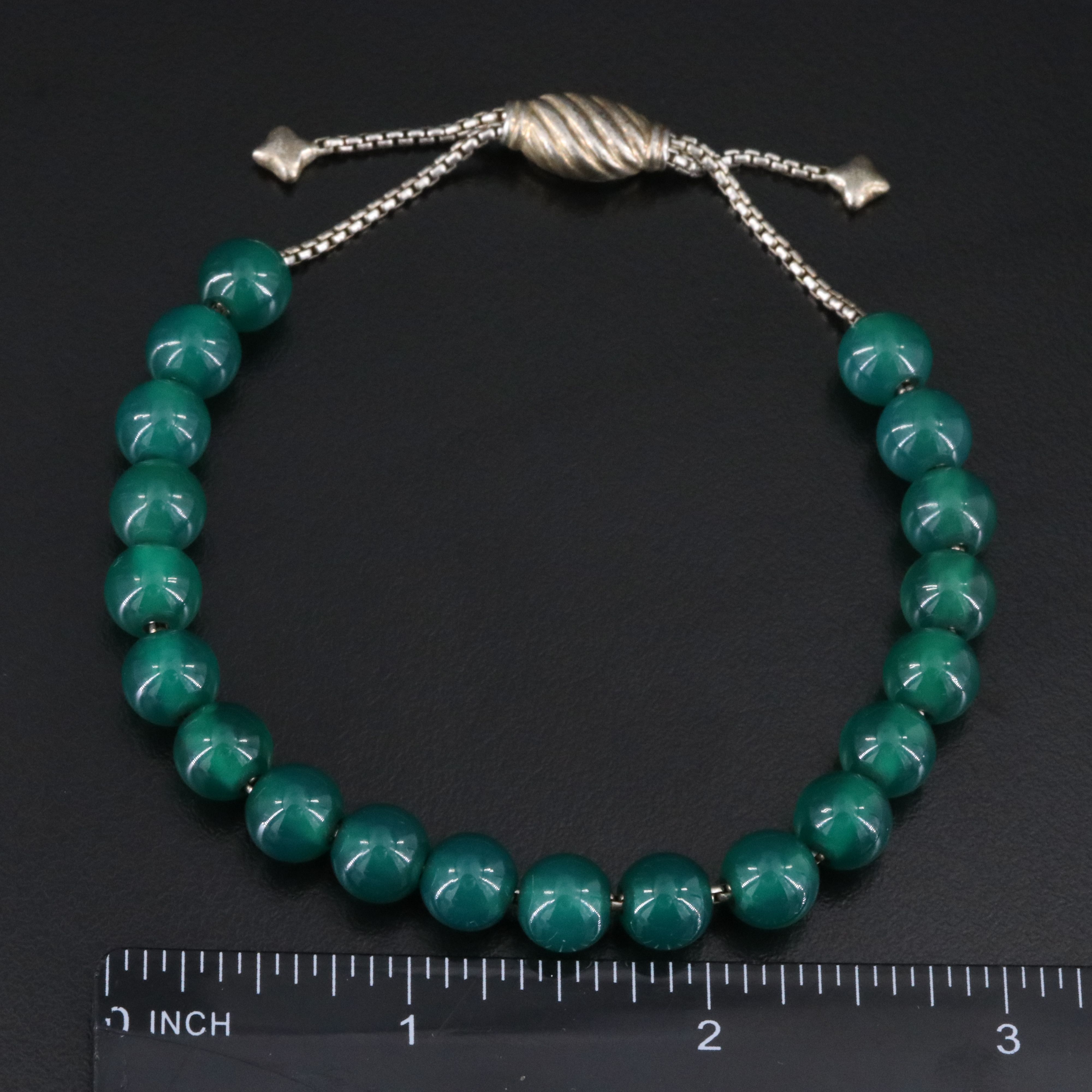 David Yurman Spiritual Beads Sterling and Chalcedony Bracelet