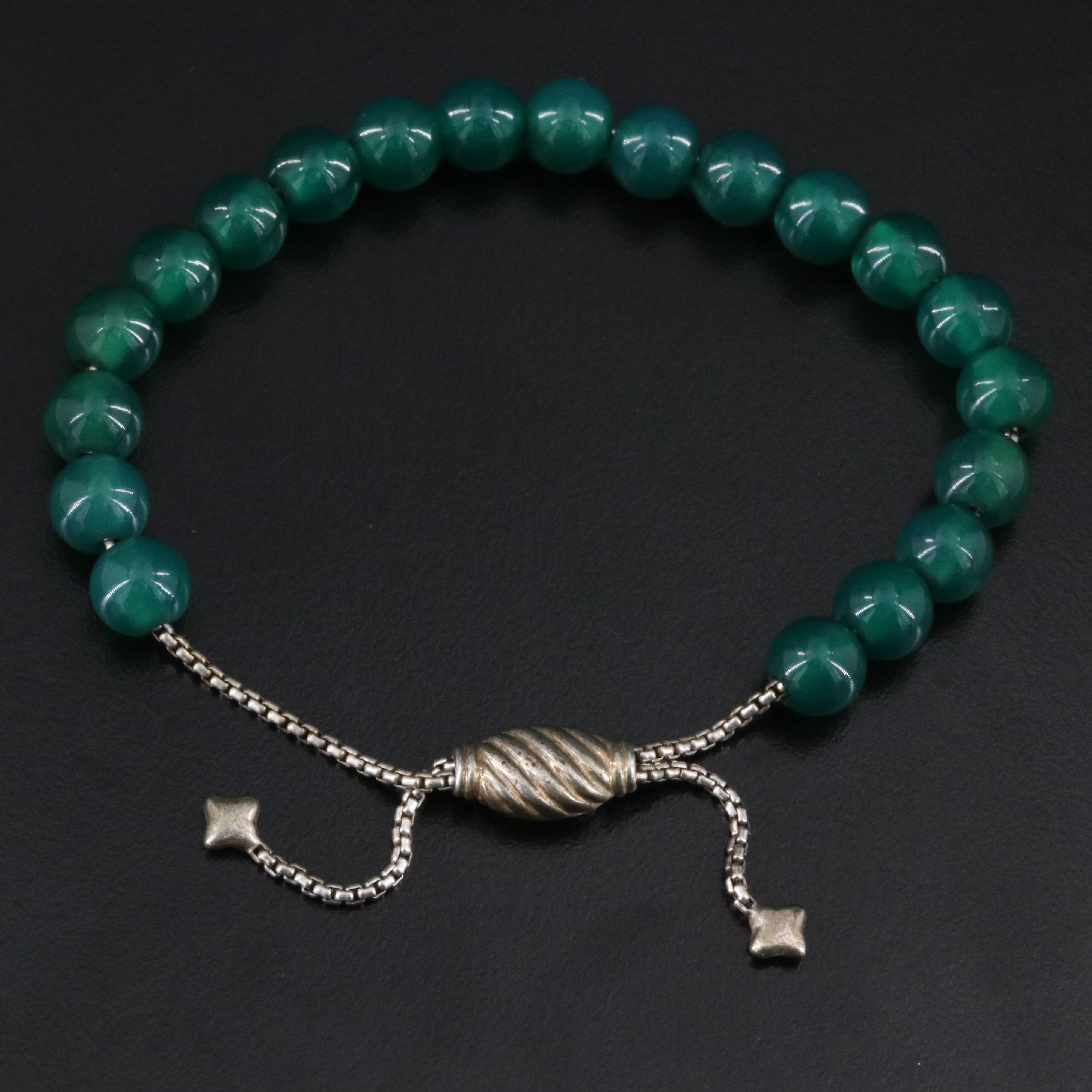 David Yurman Spiritual Beads Sterling and Chalcedony Bracelet