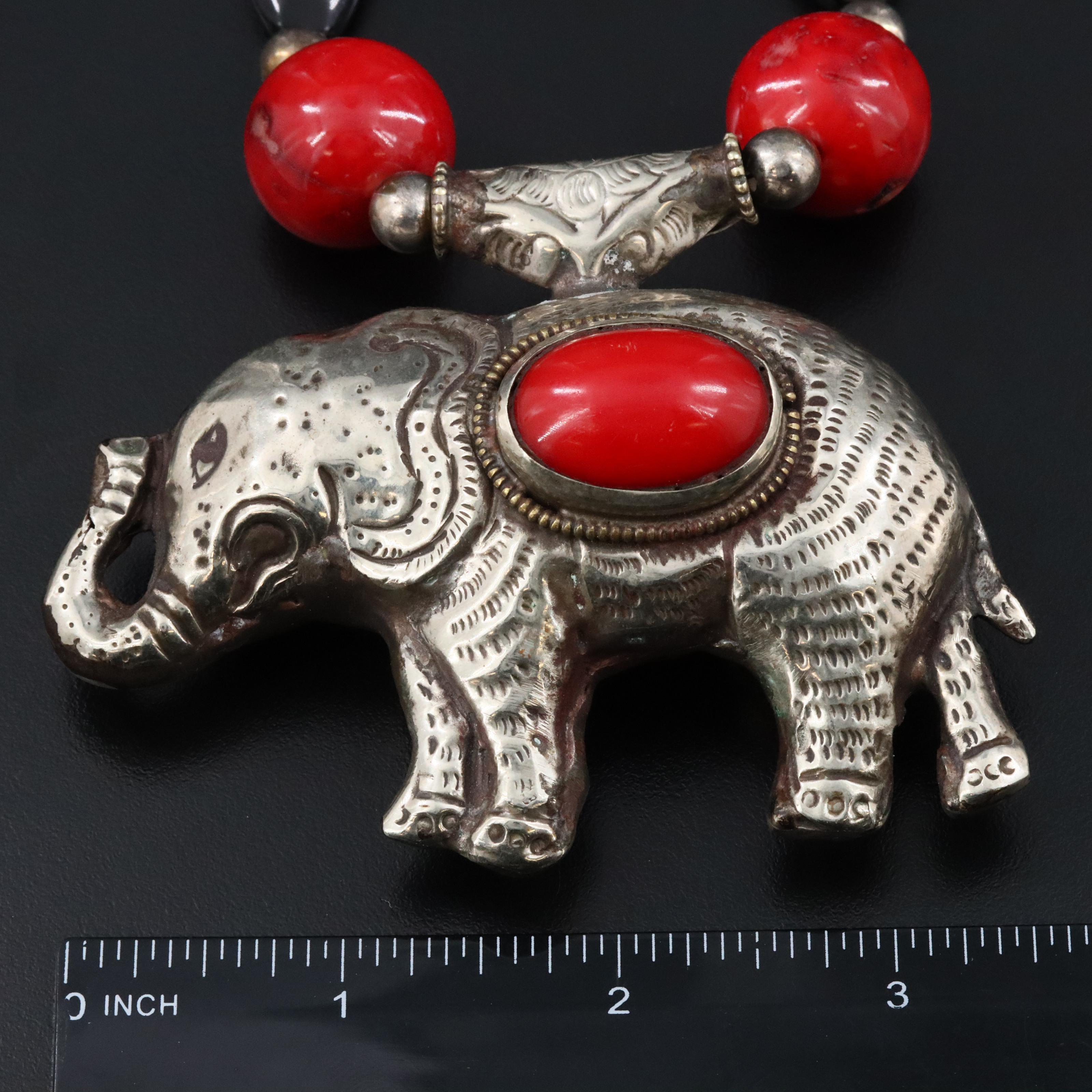 Elephant Jewelry Collection Featuring Coral, Bone and Agate