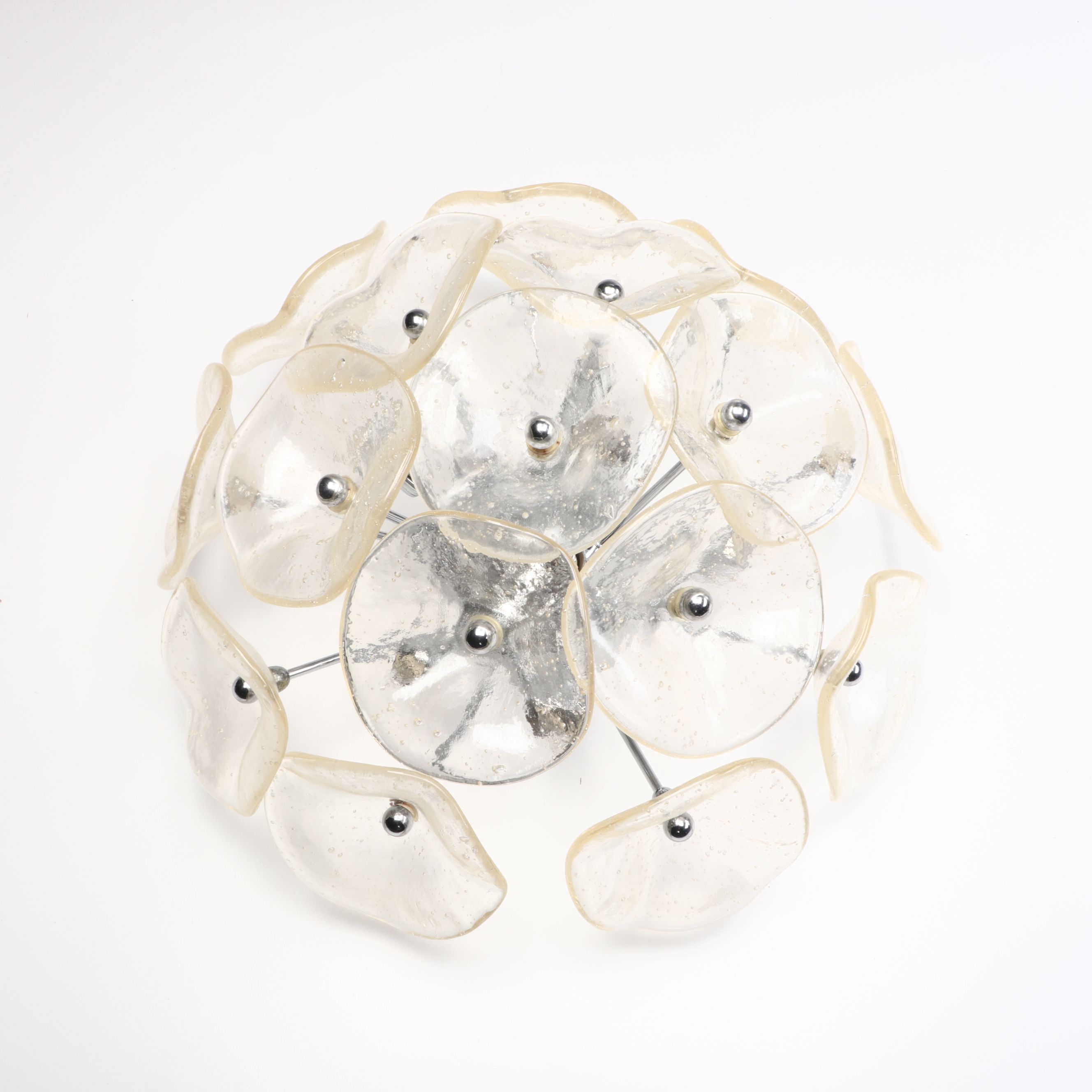 Murano Style Handblown Glass Flush Mount Ceiling Light