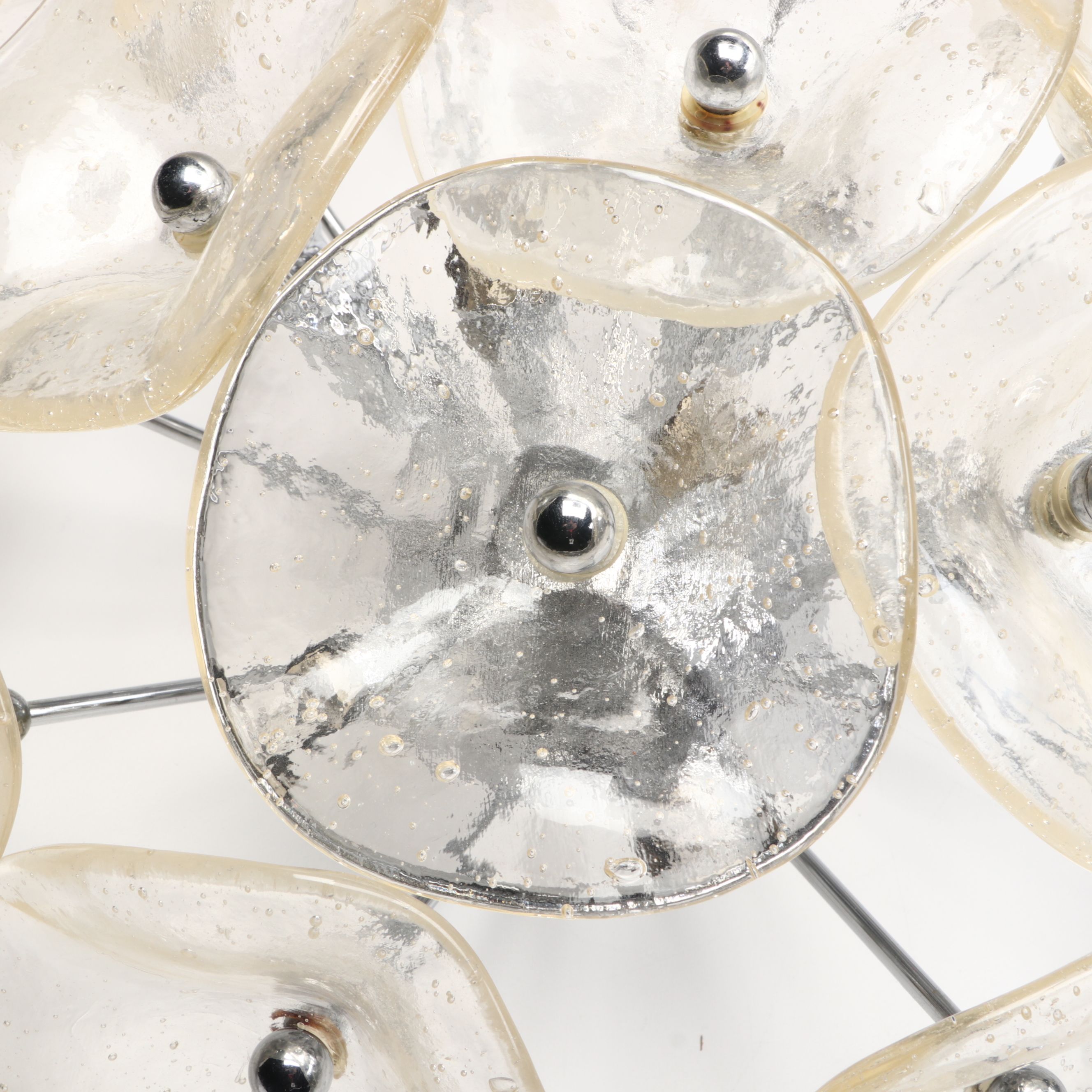 Murano Style Handblown Glass Flush Mount Ceiling Light