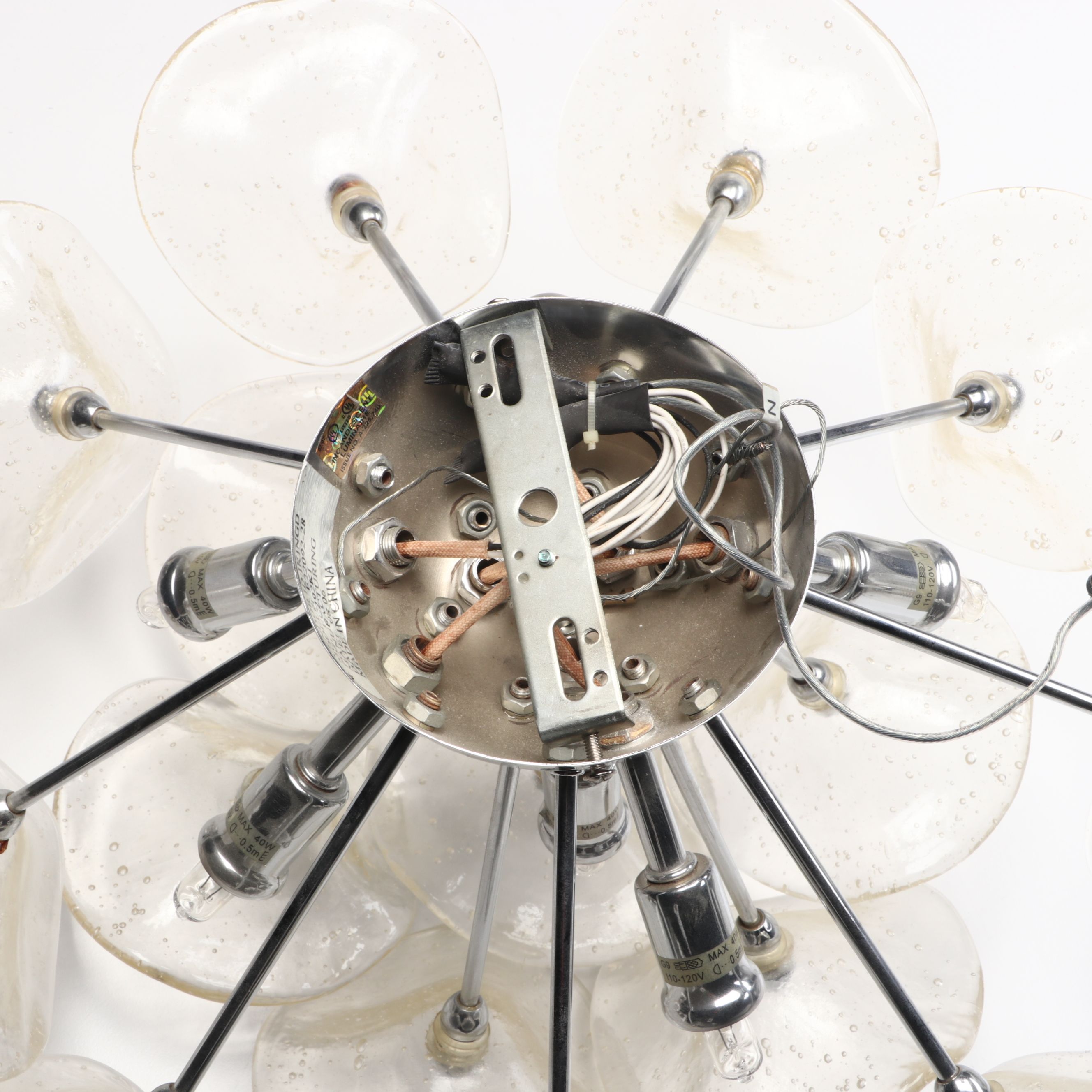 Murano Style Handblown Glass Flush Mount Ceiling Light