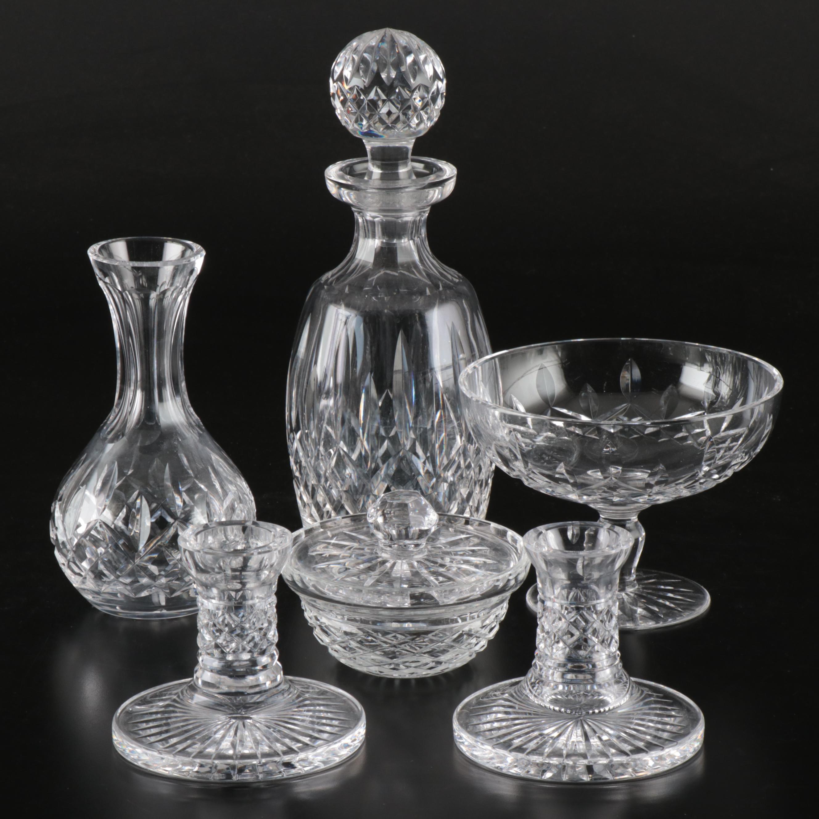 Waterford "Lismore" Crystal Decanter, Compote, and More Table Accessories