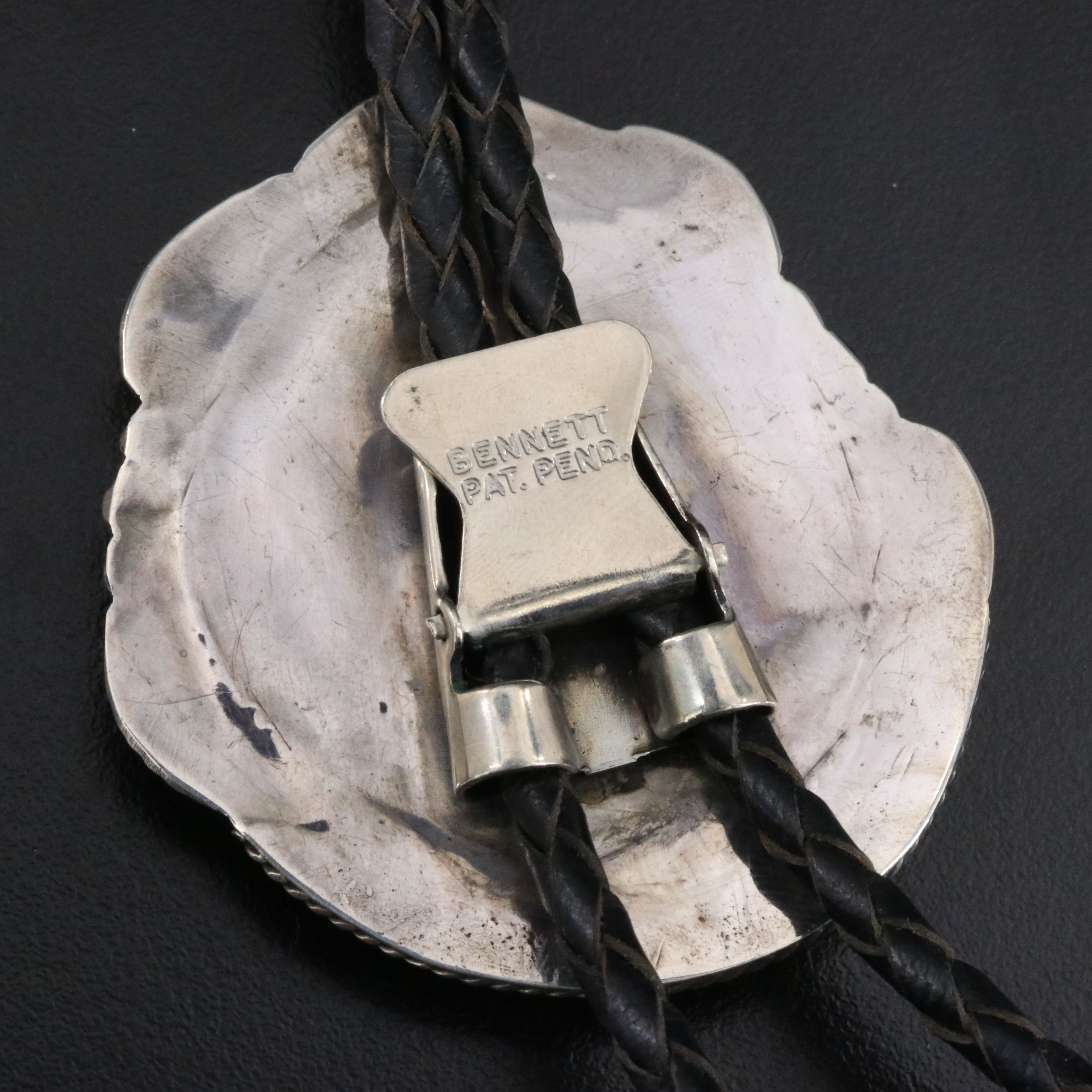 Southwestern Sterling Turquoise Appliqué Bolo Tie