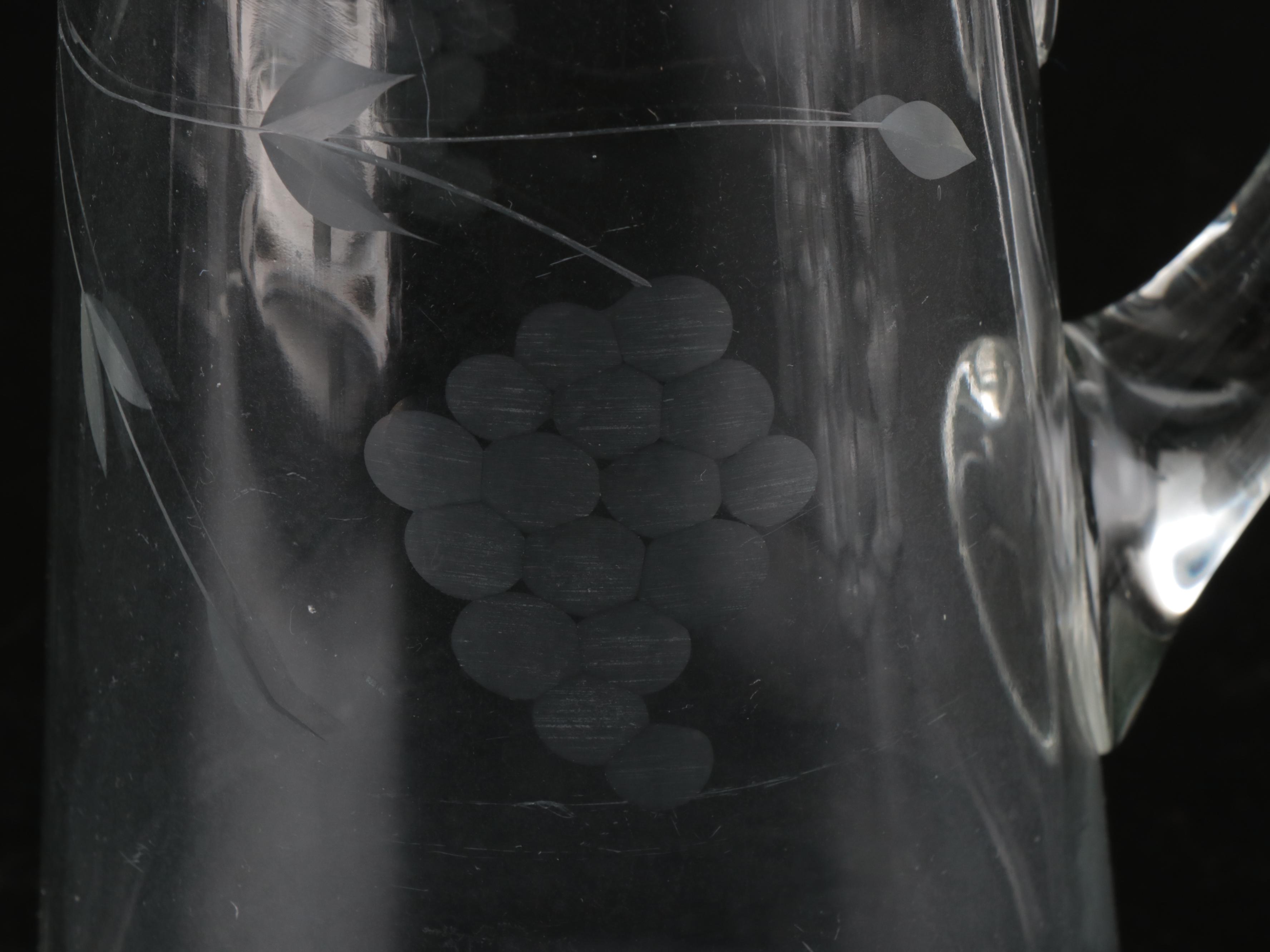 English Silver MFG Co. Silver Plate Tray with Wine Glasses and Pitcher