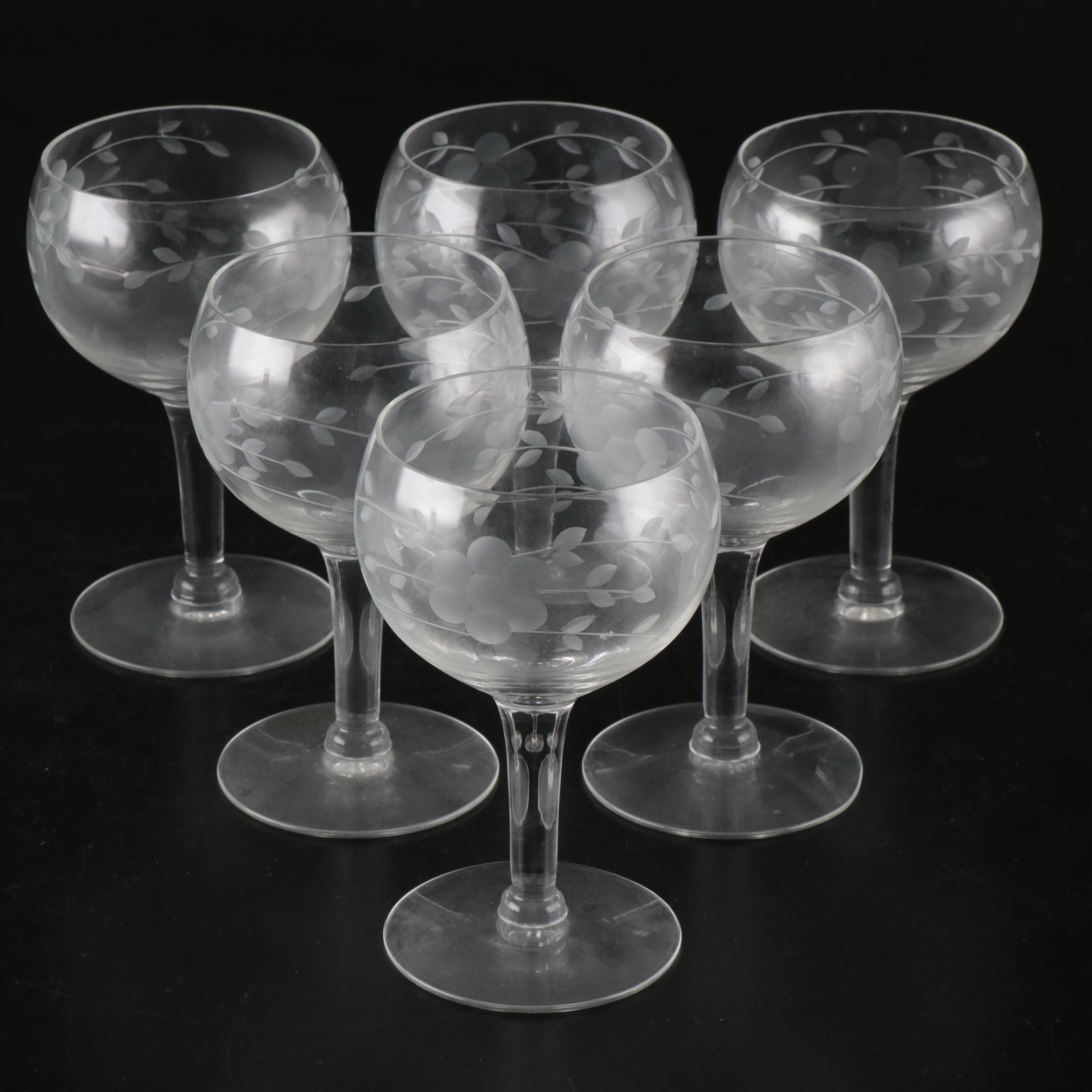 English Silver MFG Co. Silver Plate Tray with Wine Glasses and Pitcher