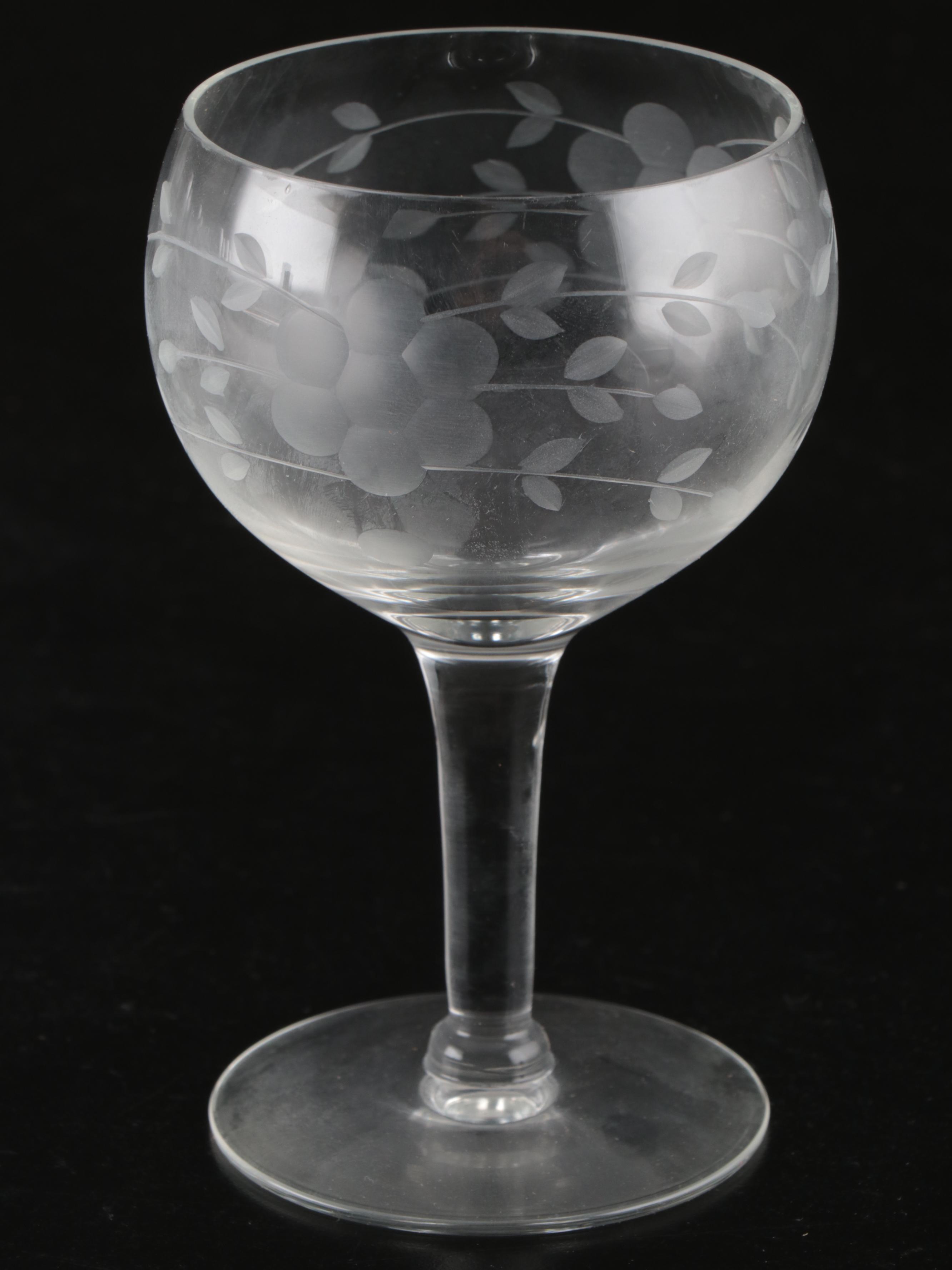 English Silver MFG Co. Silver Plate Tray with Wine Glasses and Pitcher