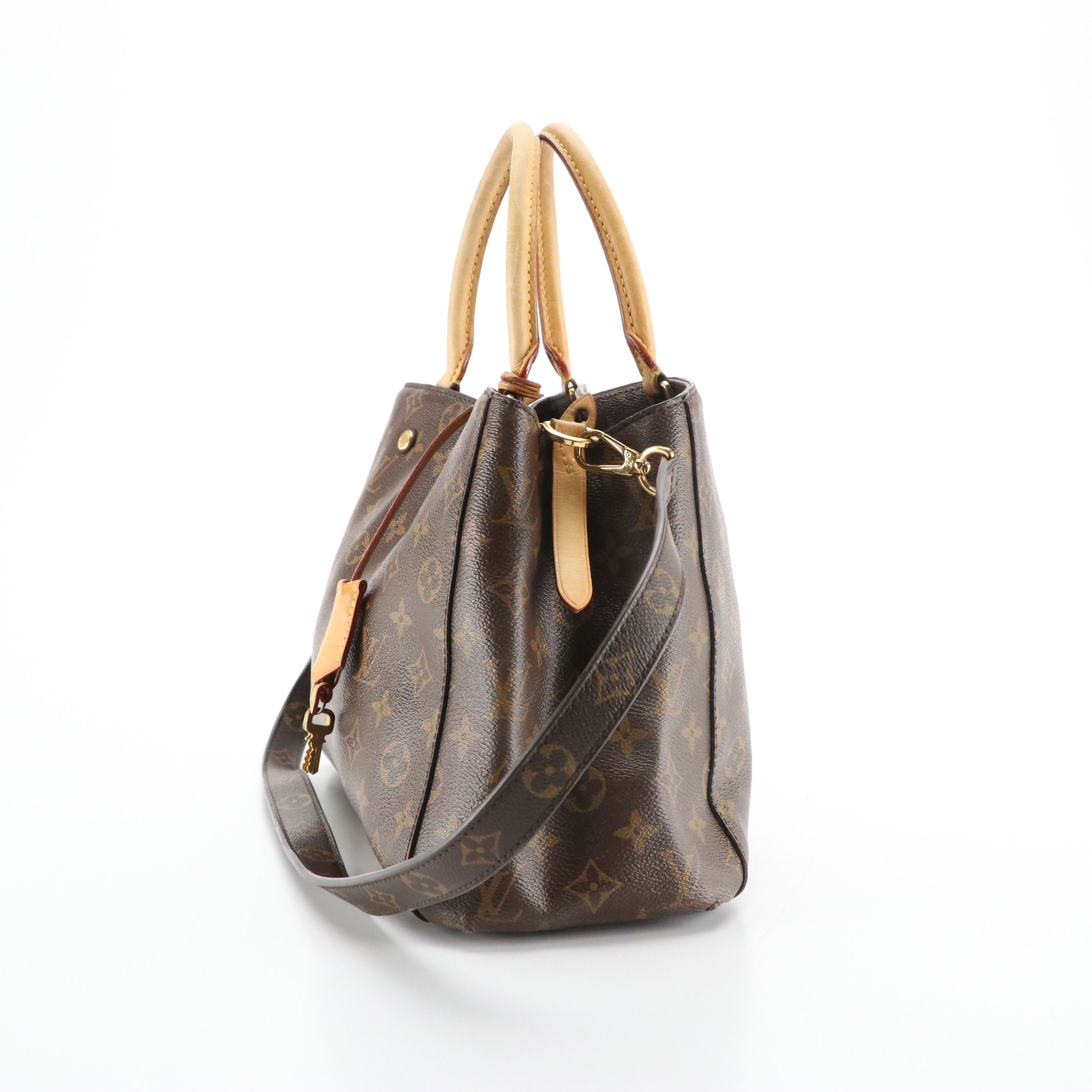 Louis Vuitton Montaigne MM Bag in Monogram Canvas and Vachetta Leather Trim