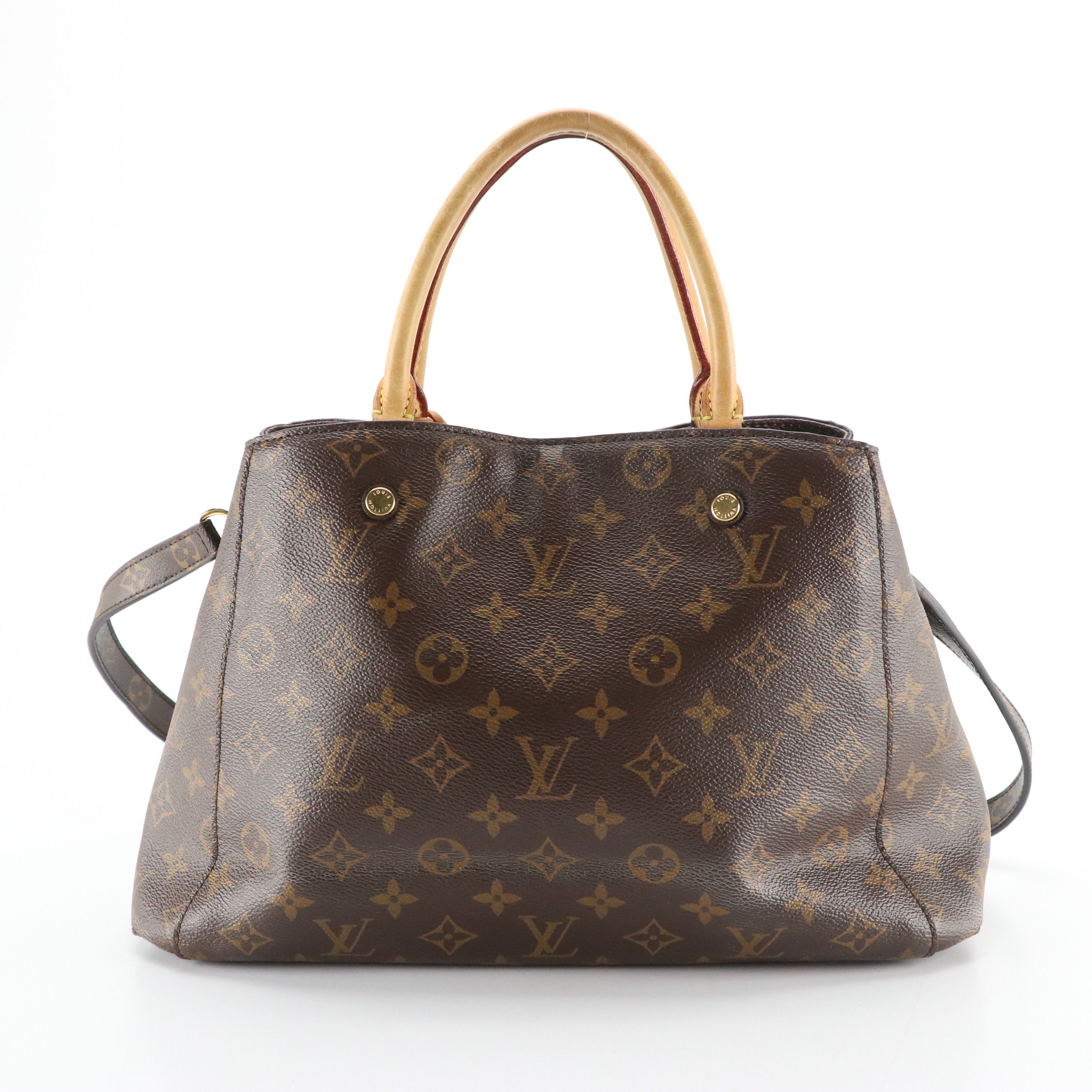 Louis Vuitton Montaigne MM Bag in Monogram Canvas and Vachetta Leather Trim