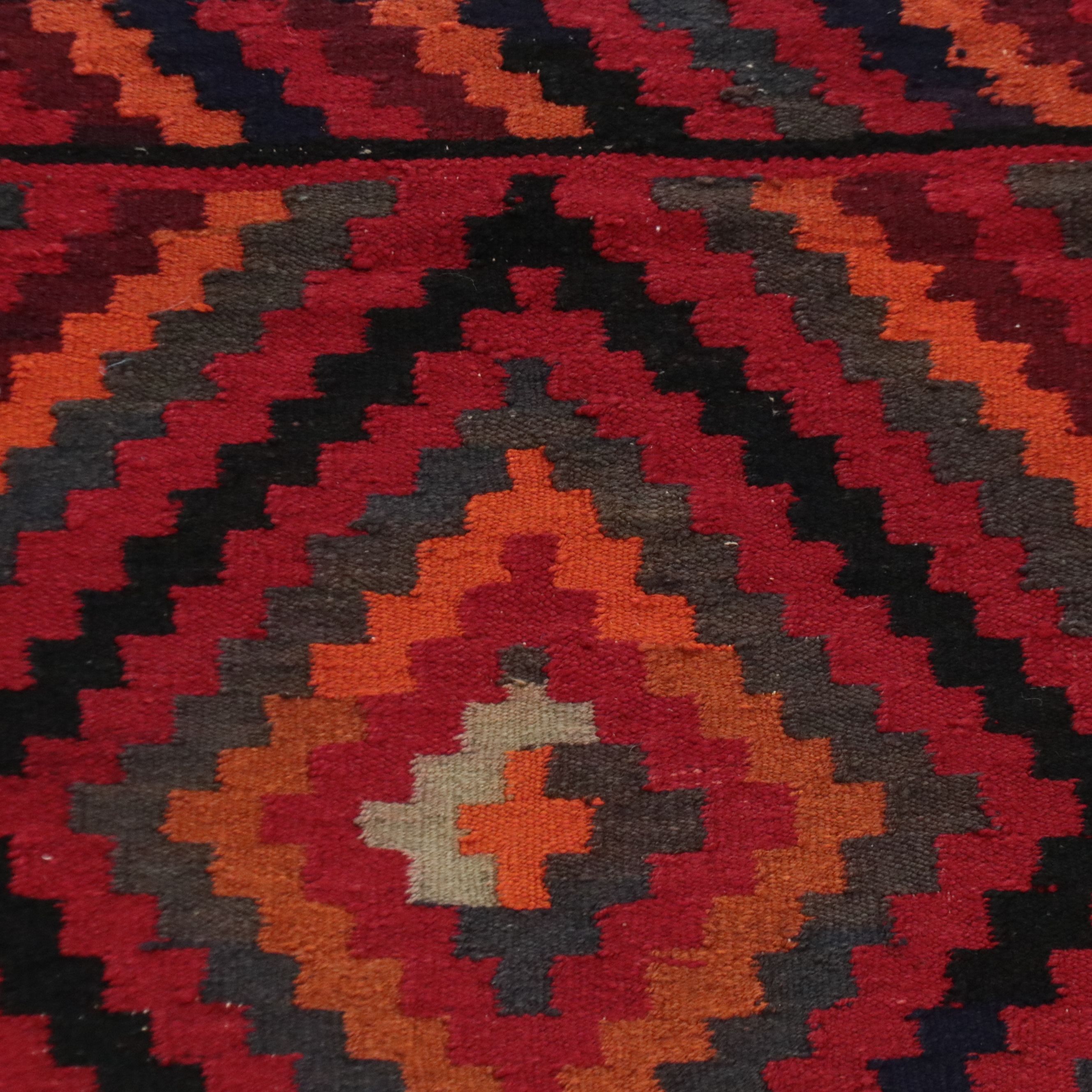 4'9 x 10'10 Handwoven Turkish Village Style Kilim Long Rug