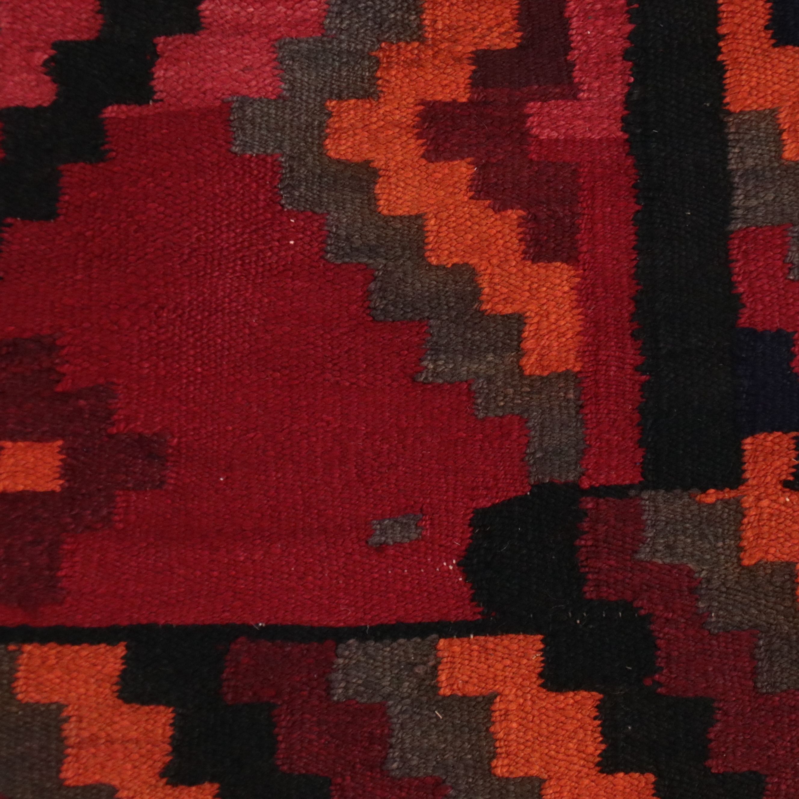 4'9 x 10'10 Handwoven Turkish Village Style Kilim Long Rug