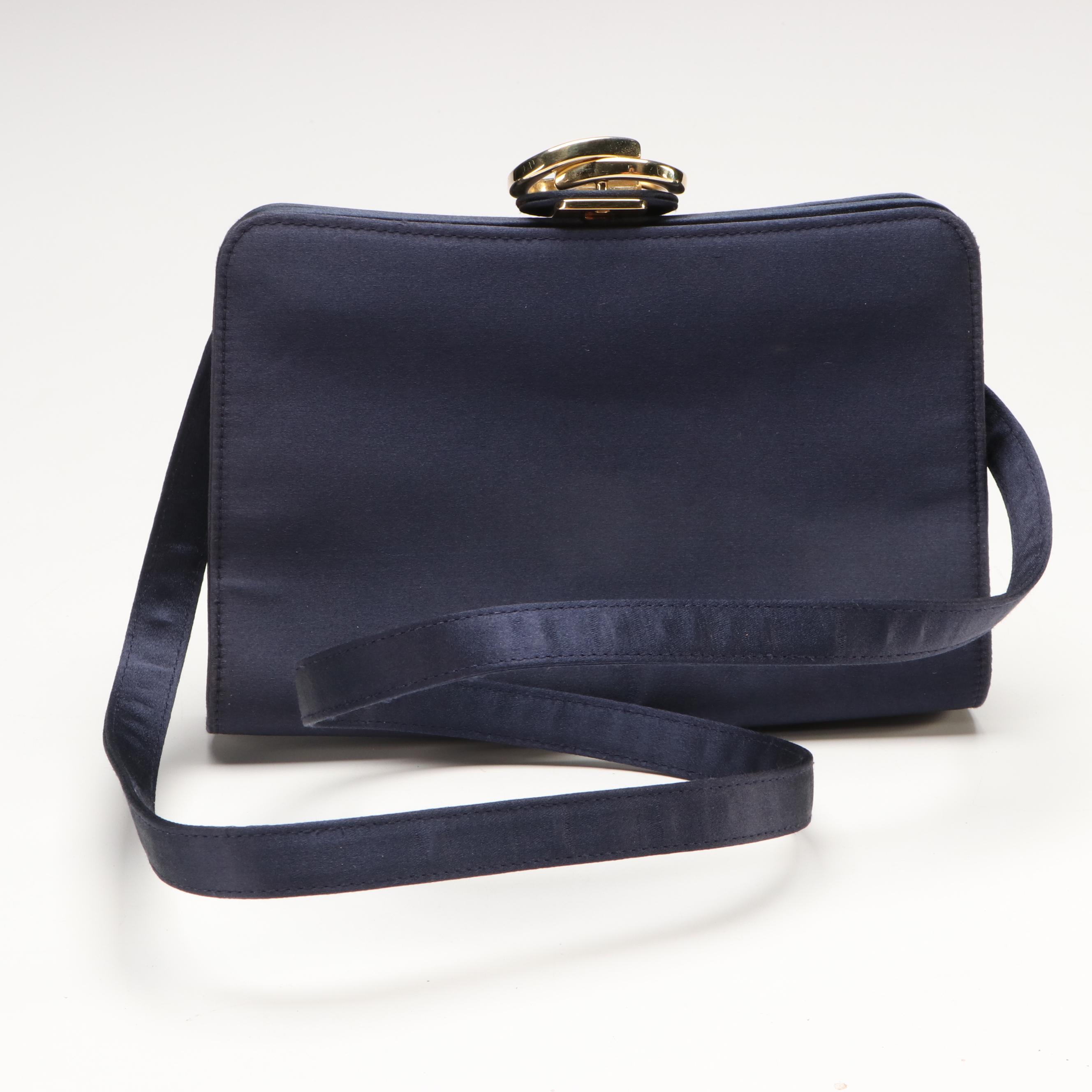 Gucci Navy Blue Satin Shoulderbag