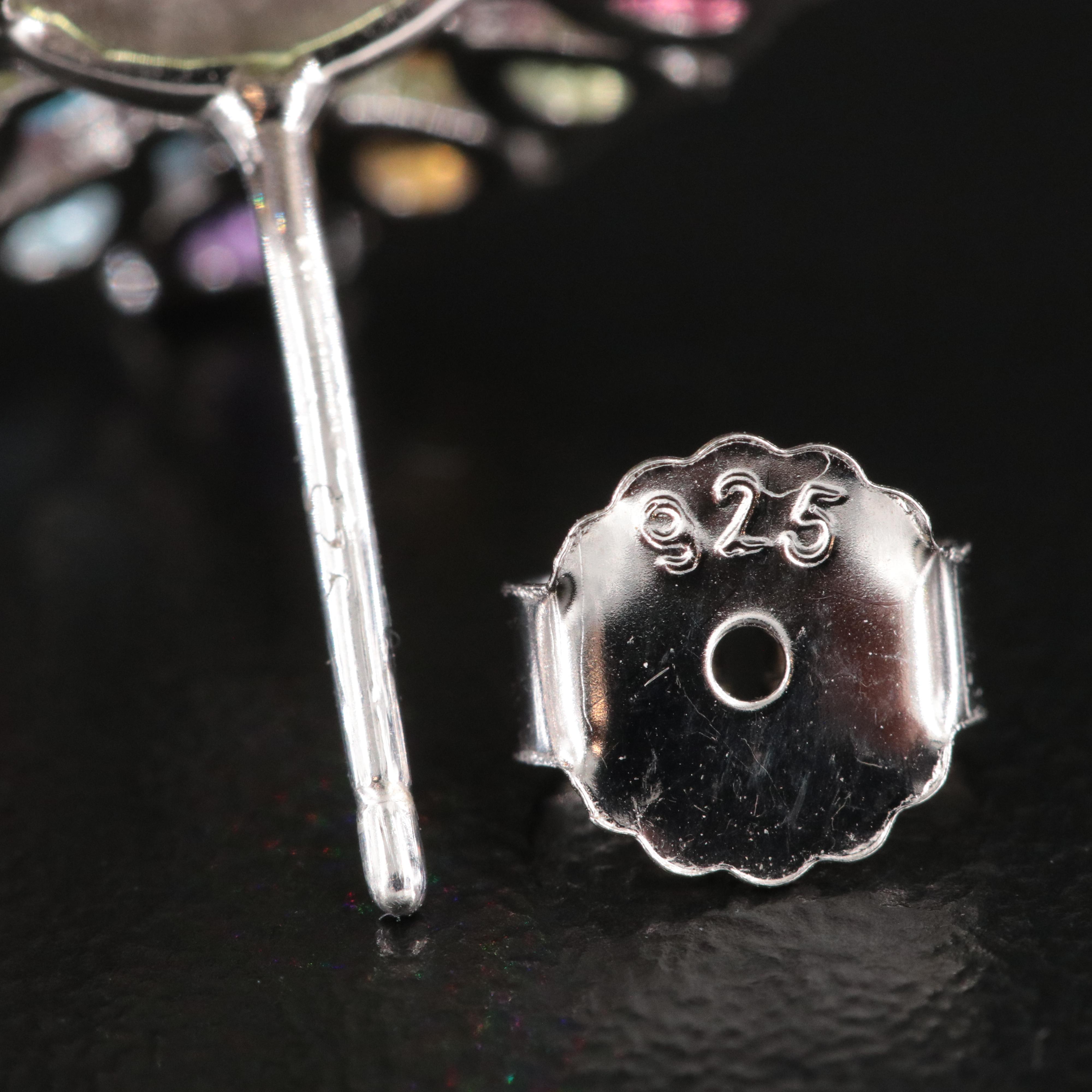 Sterling Gemstone Earrings Featuring Peridot, Topaz and CZ