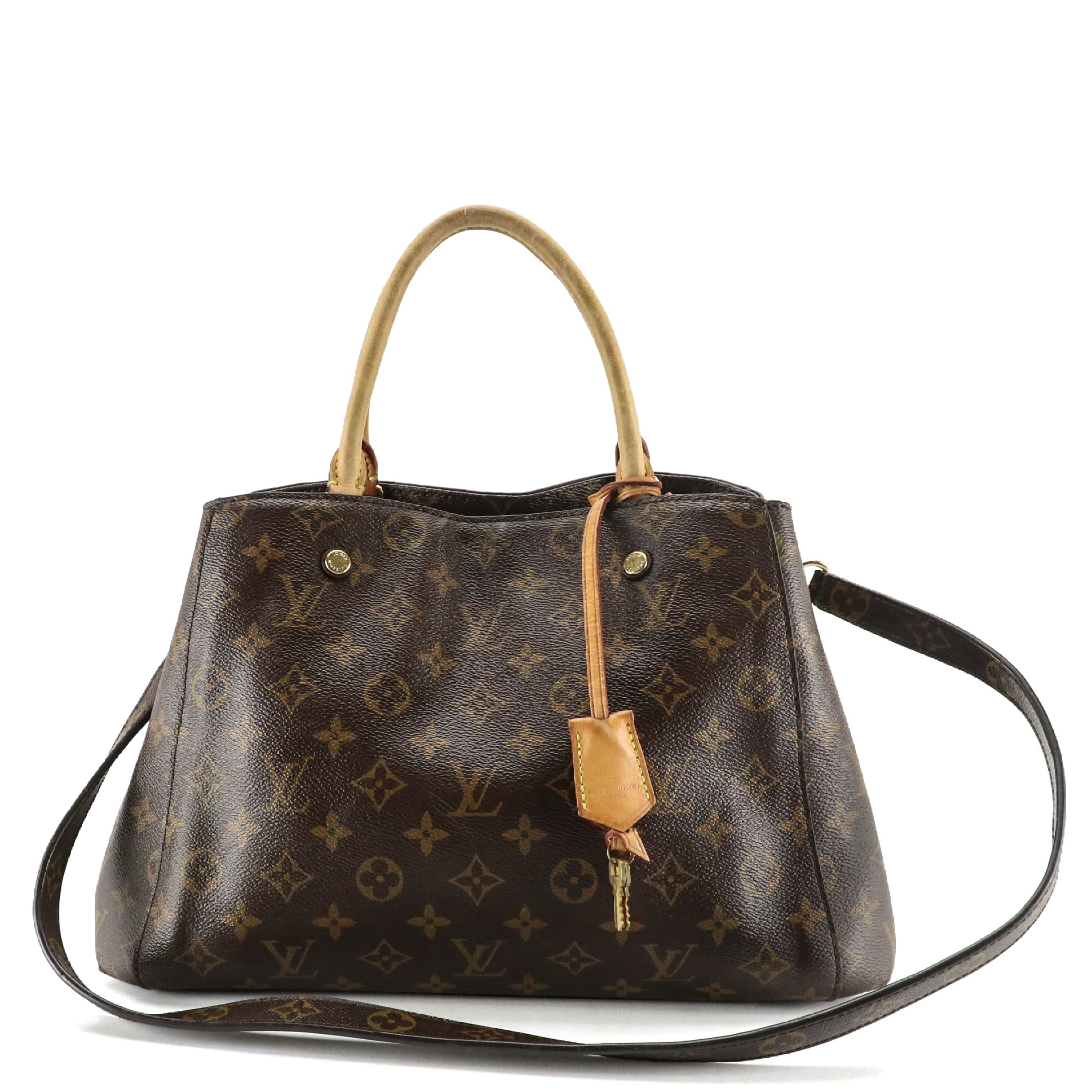 Louis Vuitton Montaigne MM Bag in Monogram Canvas and Vachetta Leather Trim
