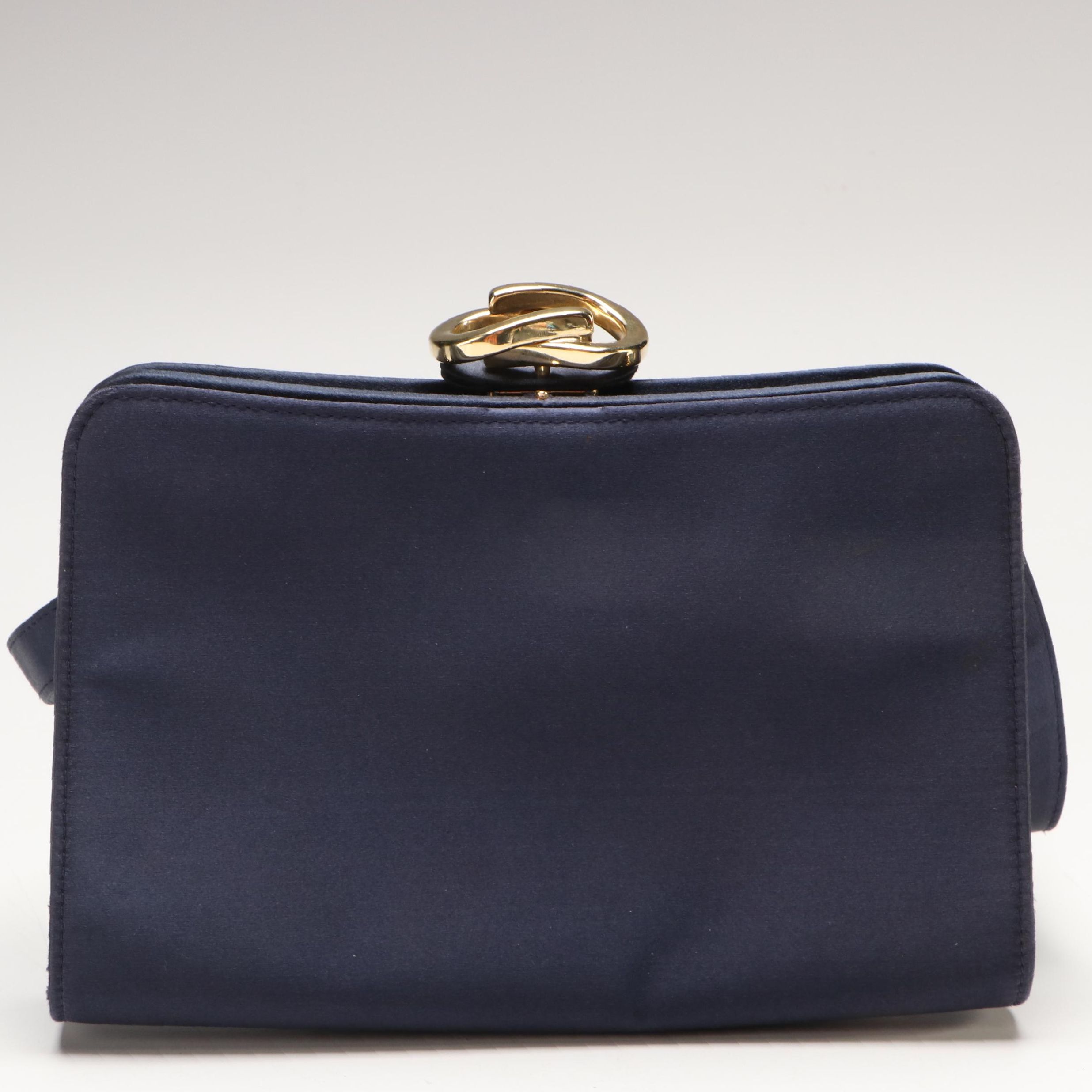 Gucci Navy Blue Satin Shoulderbag