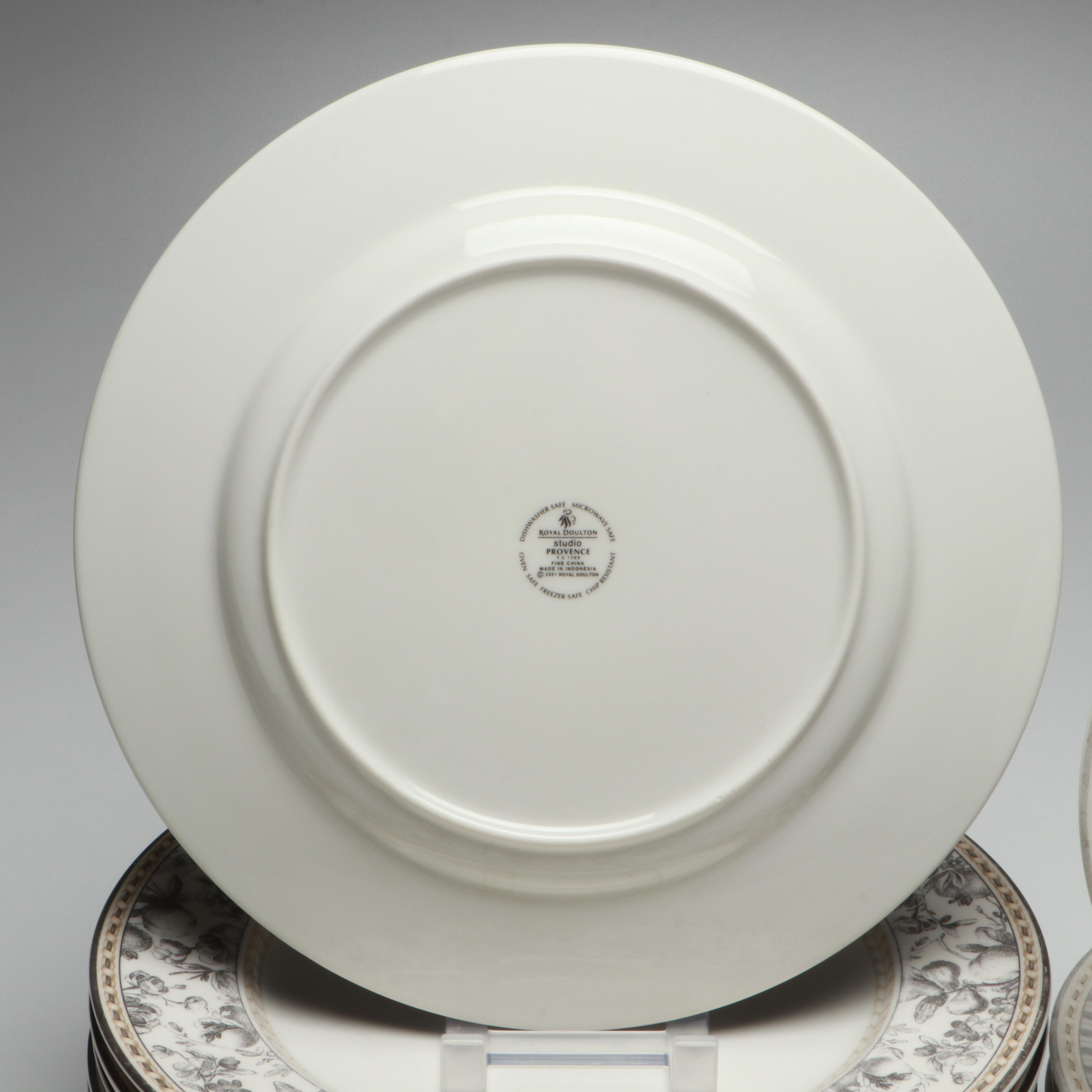 Royal Doulton "Provence Noir" and "Provence Noir Plaid" Porcelain Dinnerware