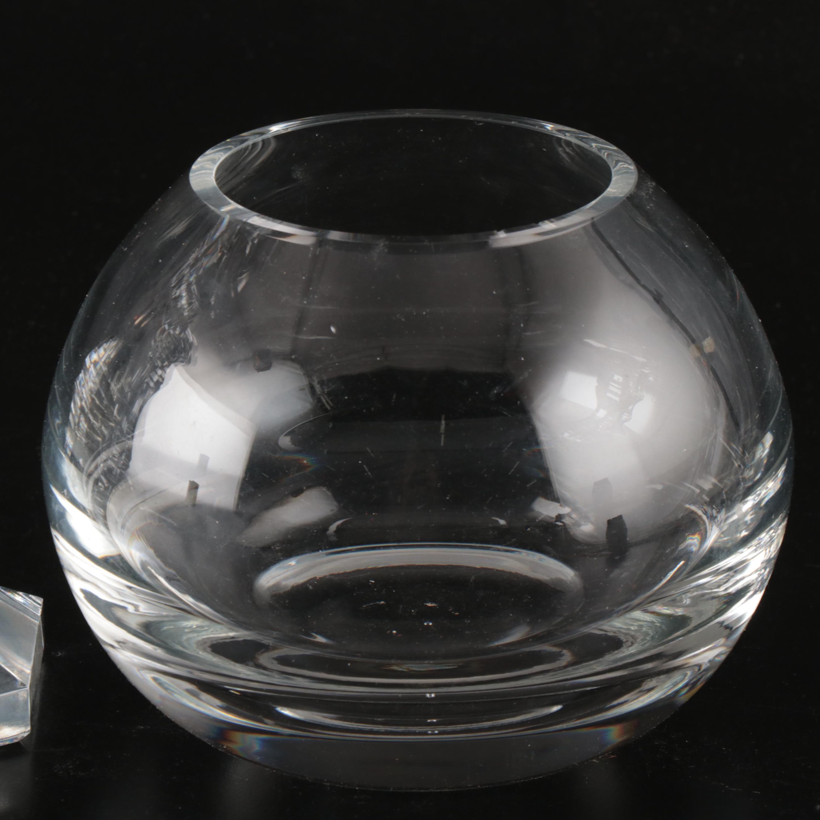 Crystal Candlesticks with Rose Vase