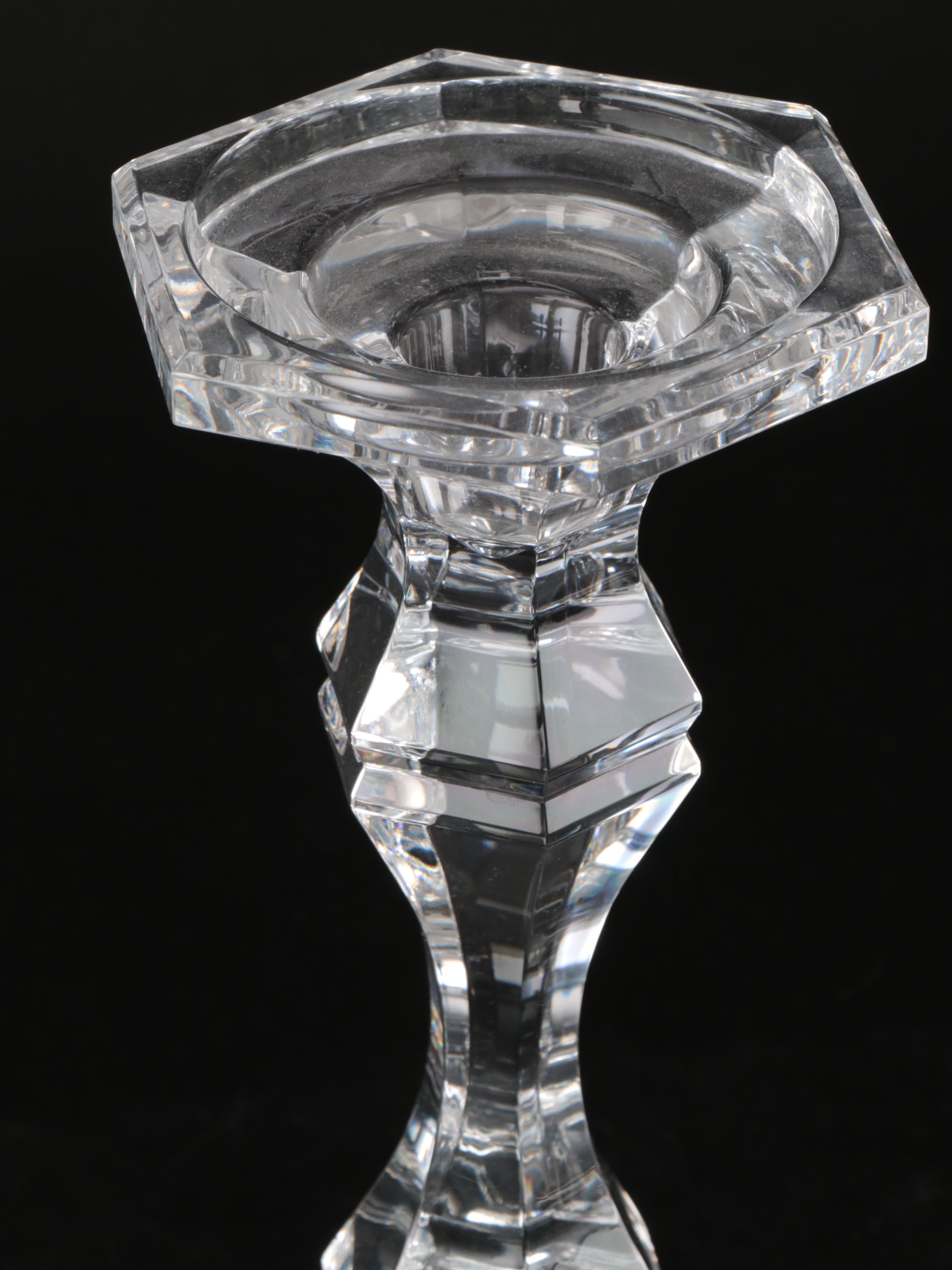 Crystal Candlesticks with Rose Vase