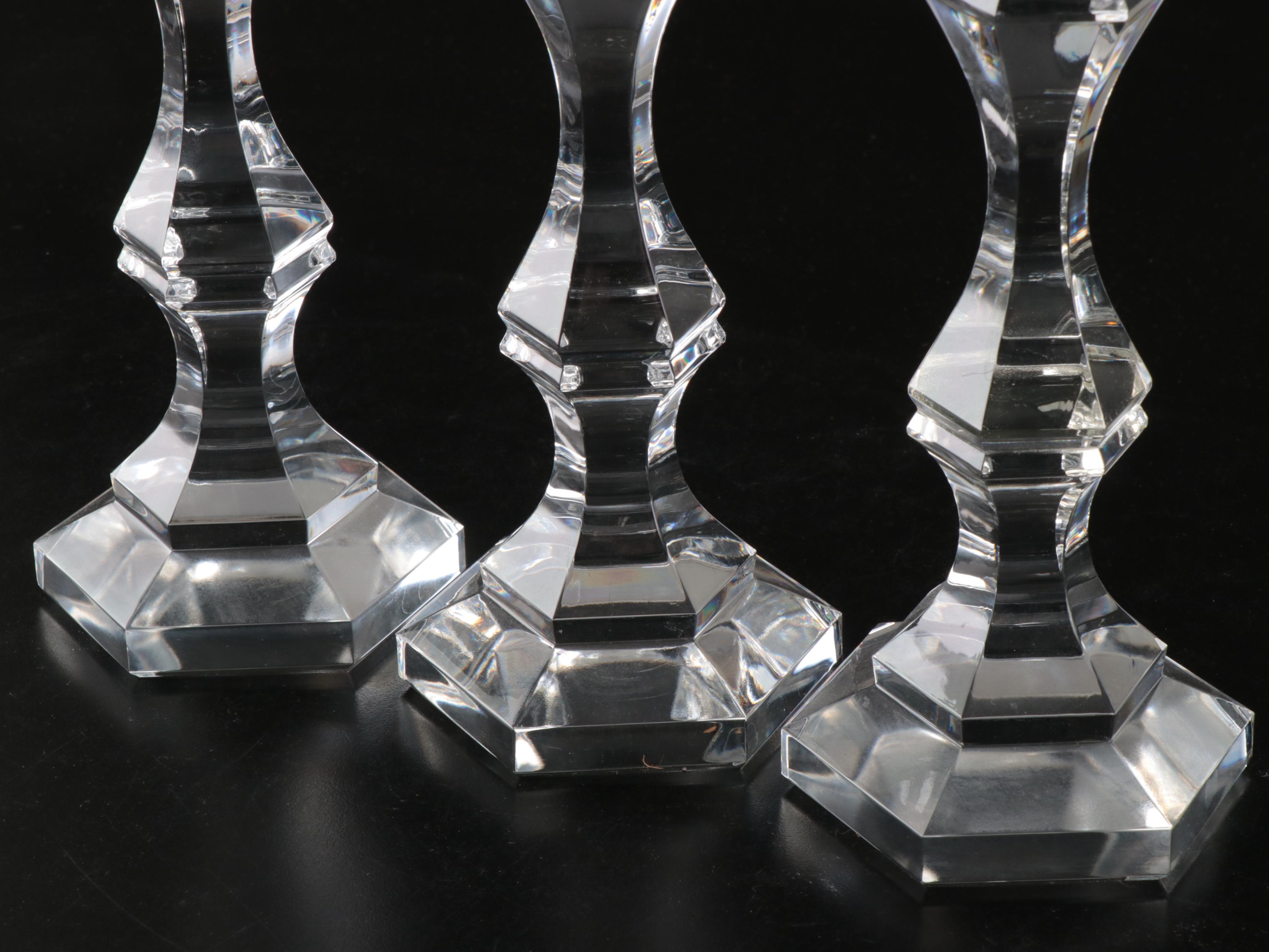 Crystal Candlesticks with Rose Vase