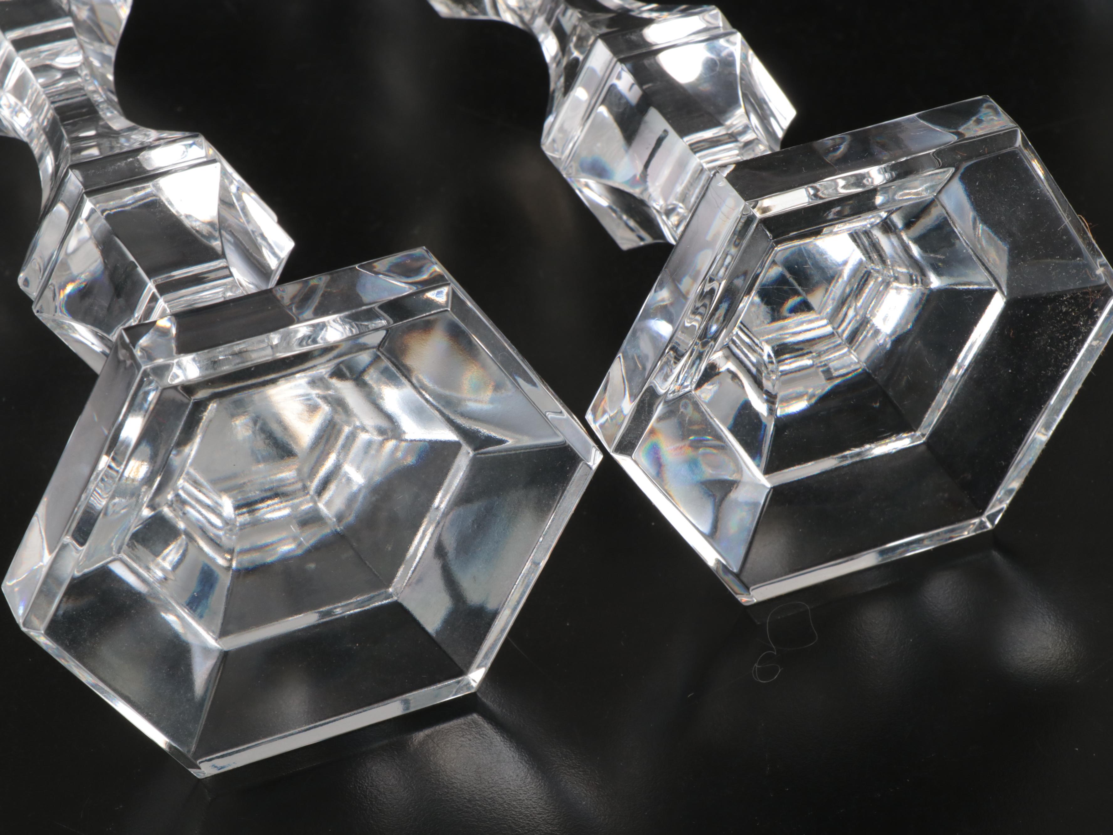 Crystal Candlesticks with Rose Vase