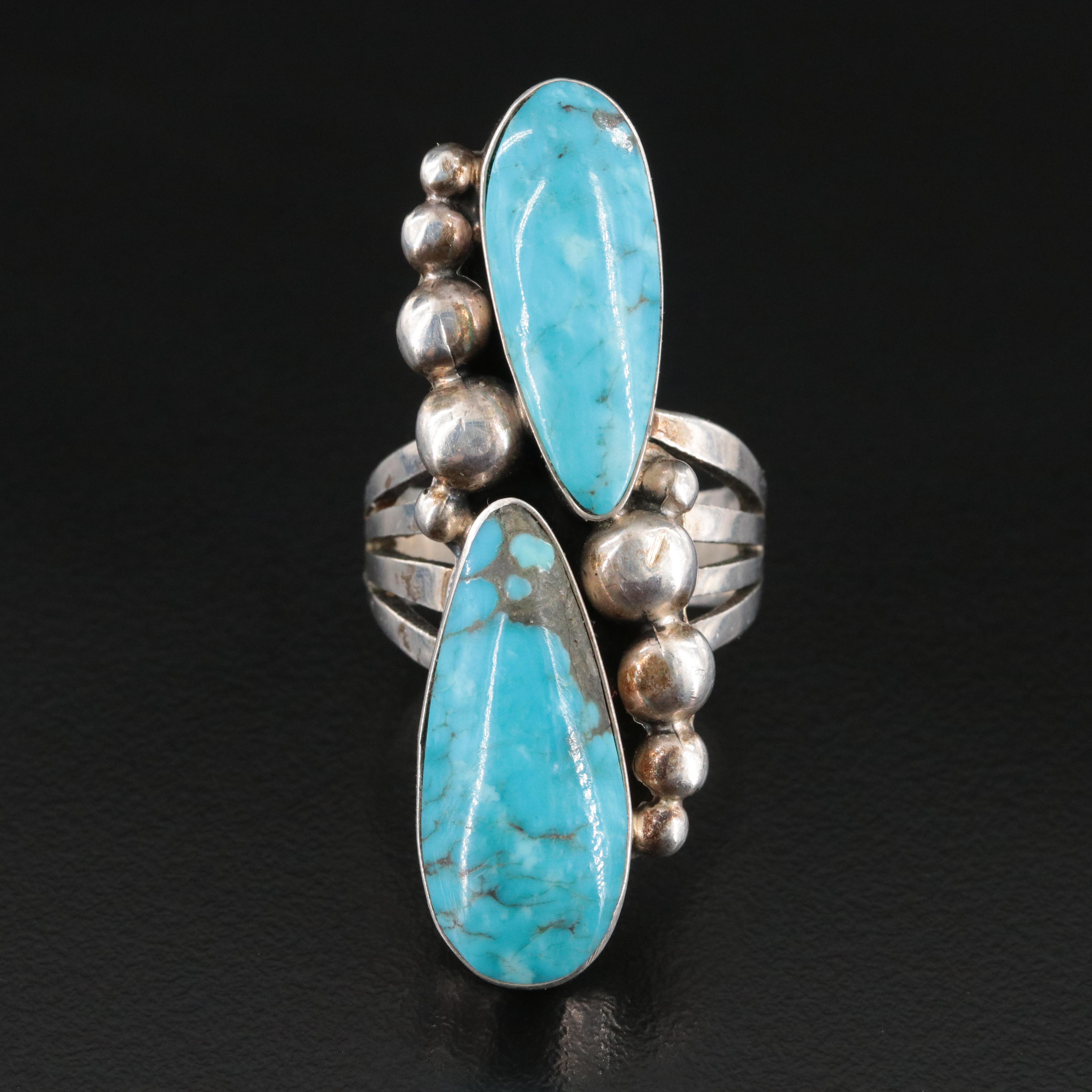 Running Bear Shop Sterling Turquoise Pointer Ring