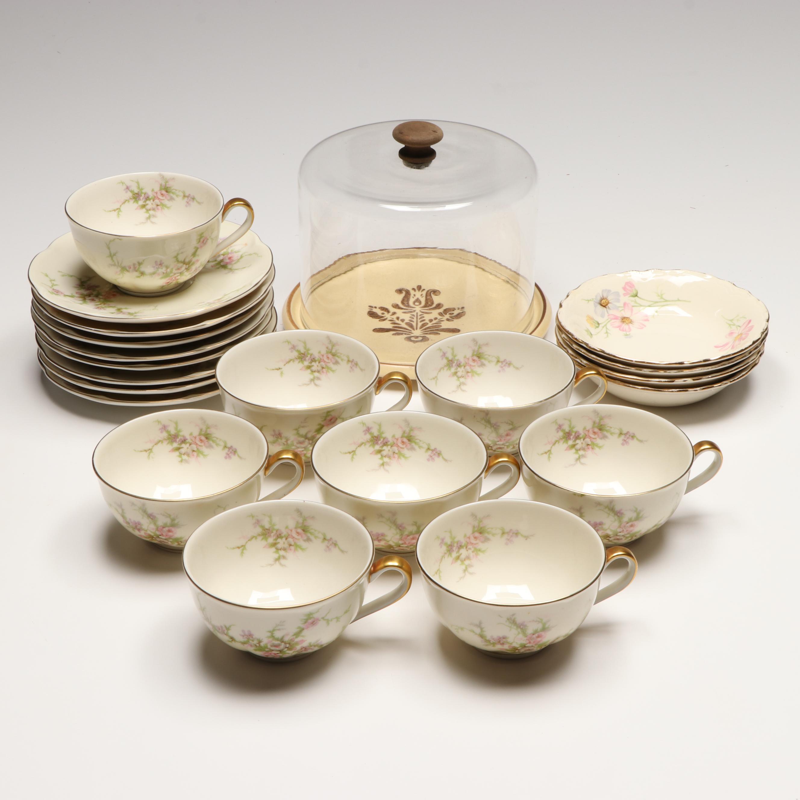 Theodore Haviland Porcelain Teacups and Saucers with Other Ceramic Tableware