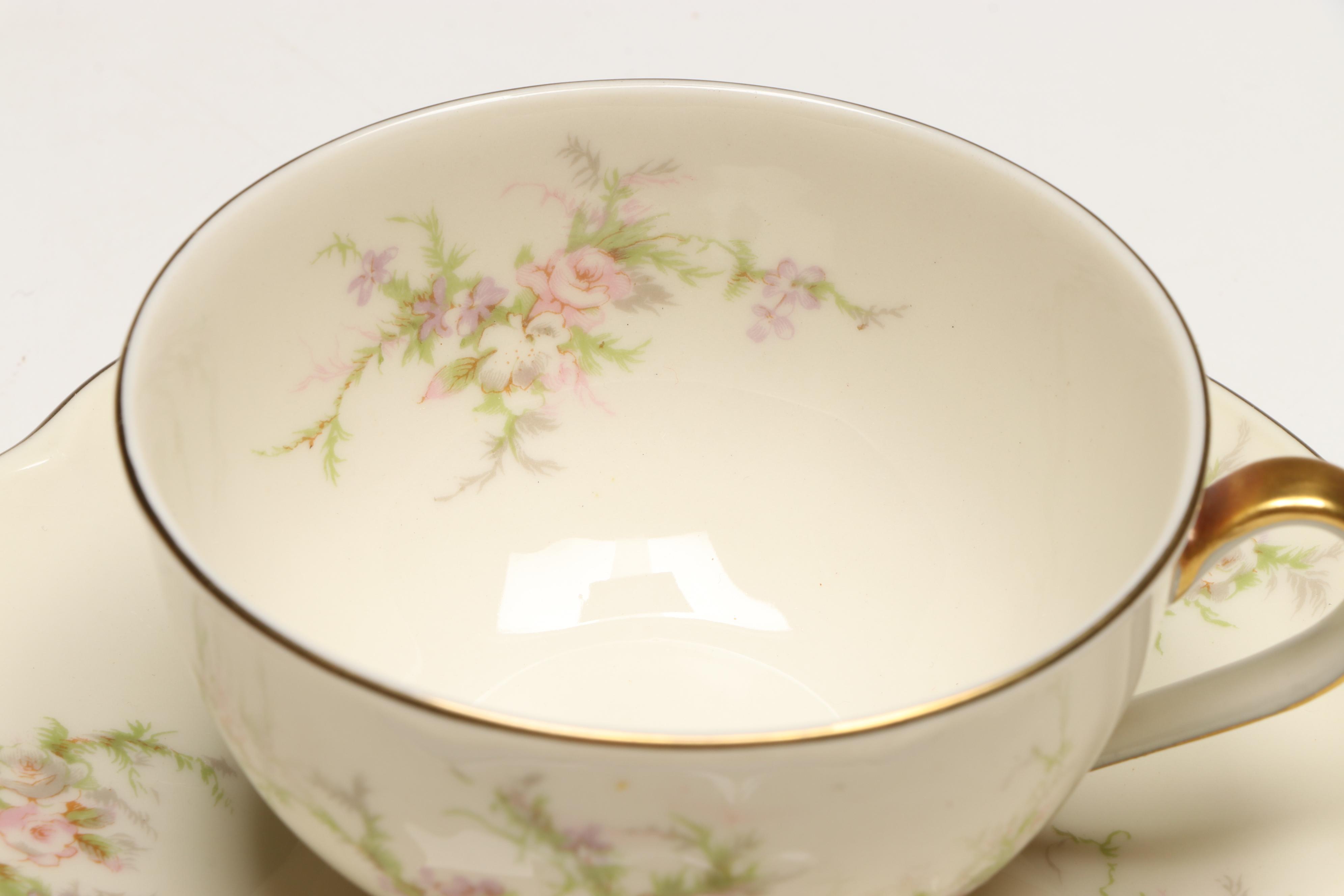 Theodore Haviland Porcelain Teacups and Saucers with Other Ceramic Tableware