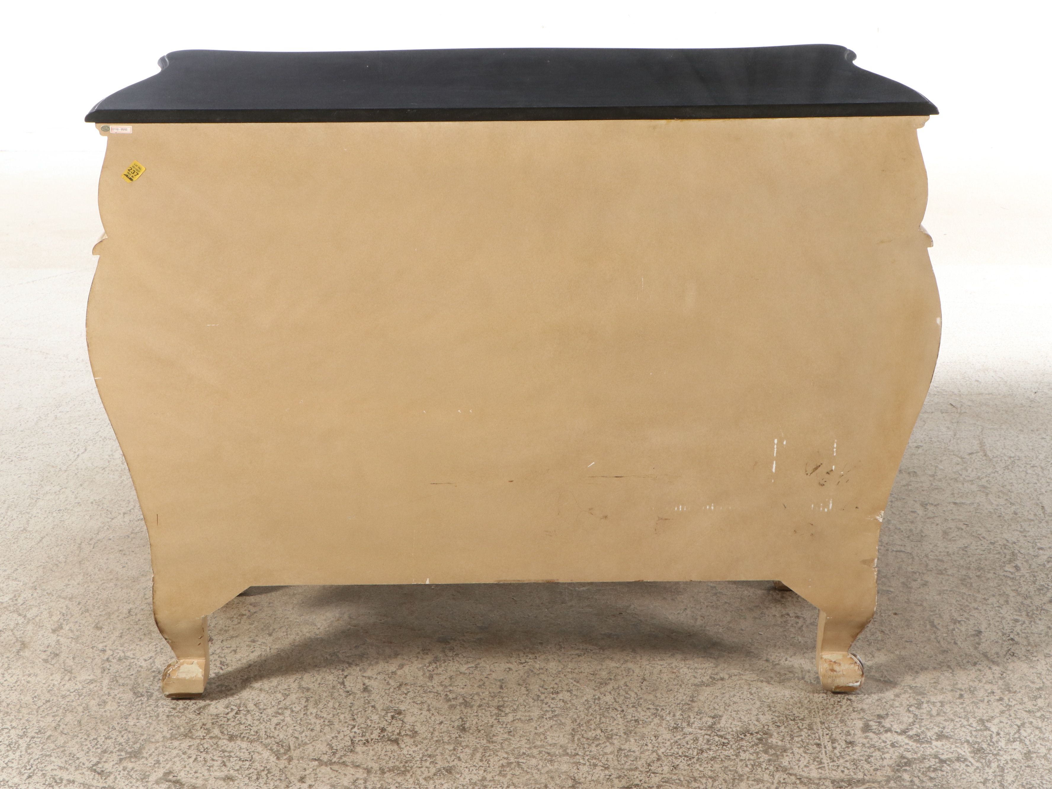 French Inspired Paint-Decorated Bombé Chest with Stone Top