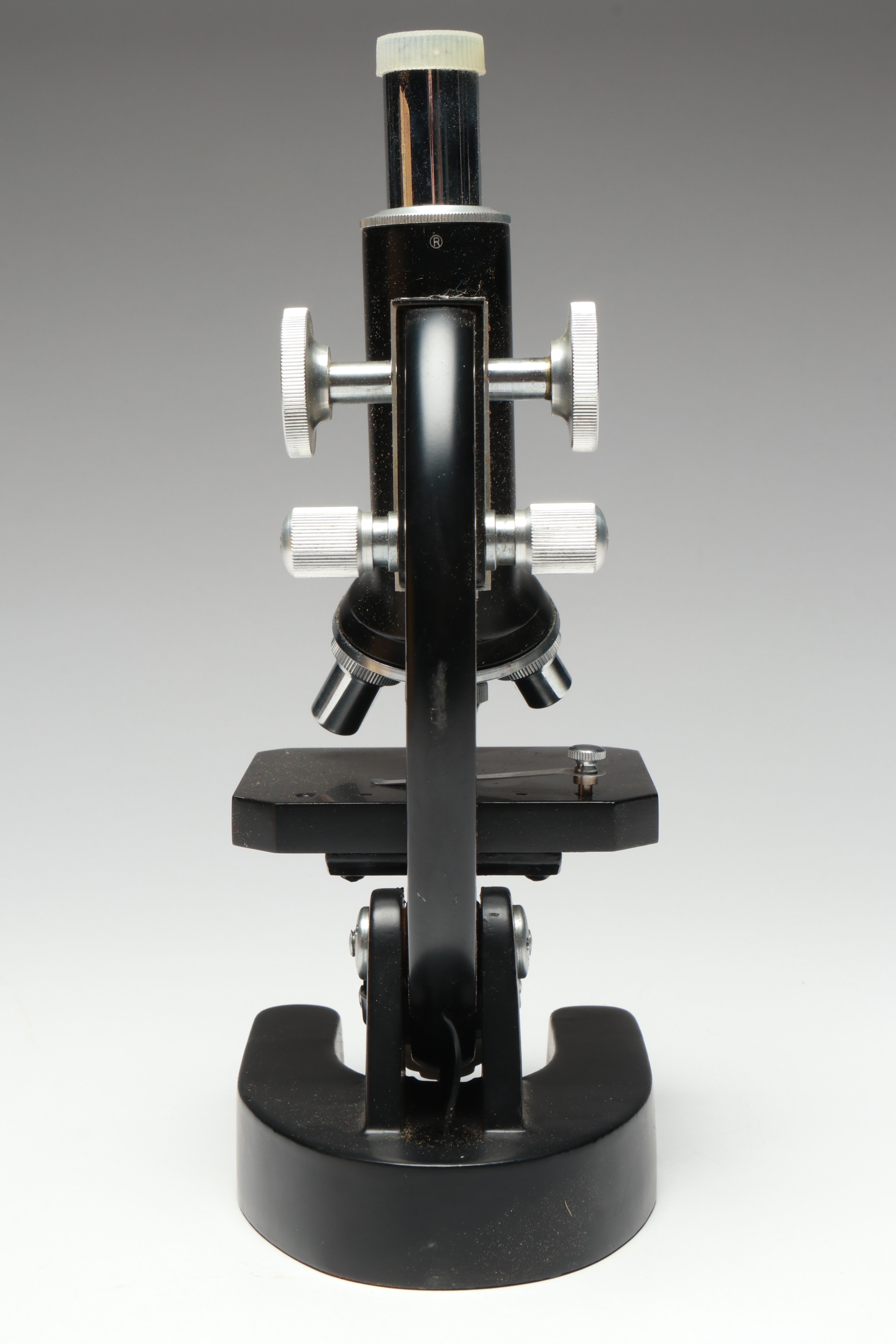 Tasco Deluxe Microscope with Case and Accessories, Late 20th Century