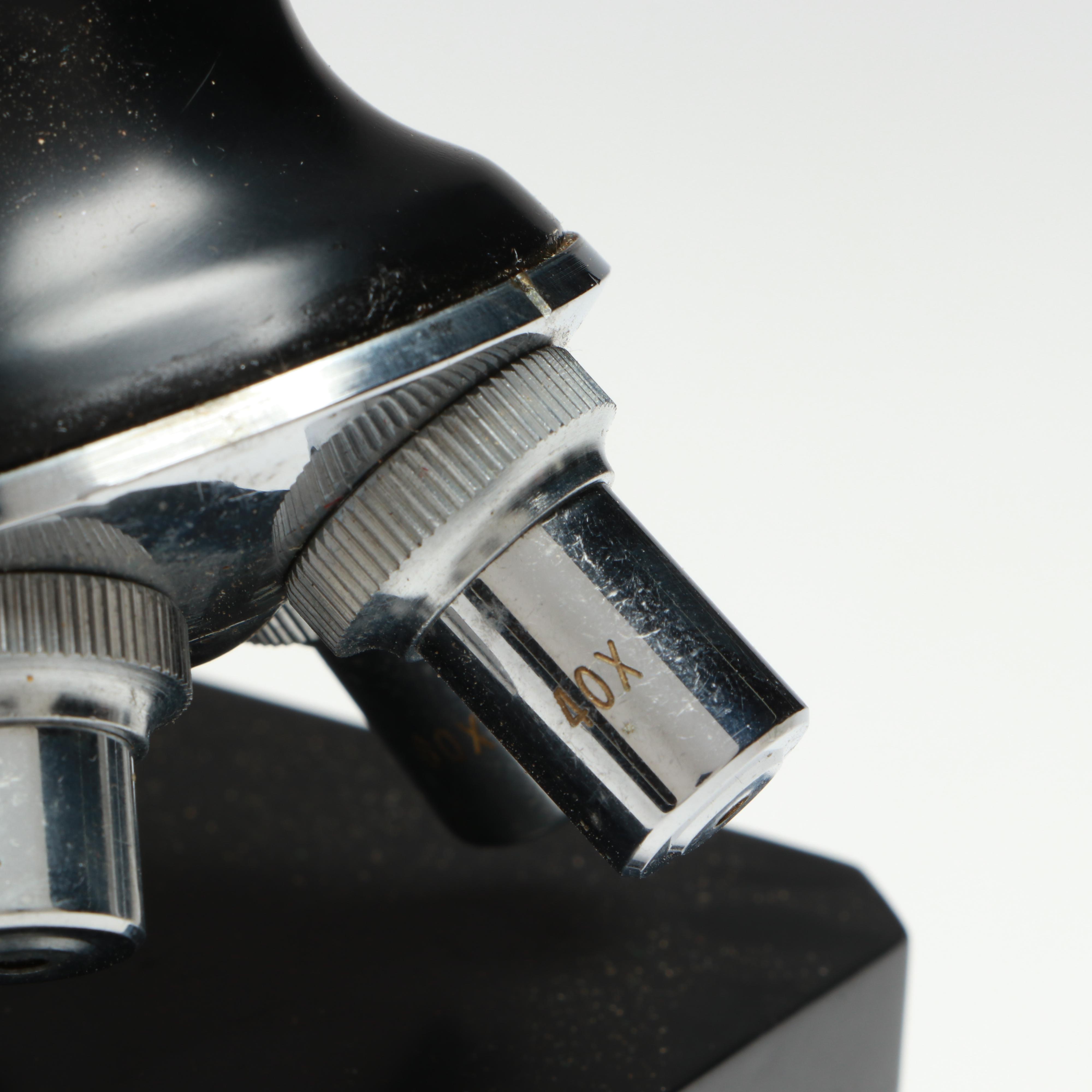 Tasco Deluxe Microscope with Case and Accessories, Late 20th Century