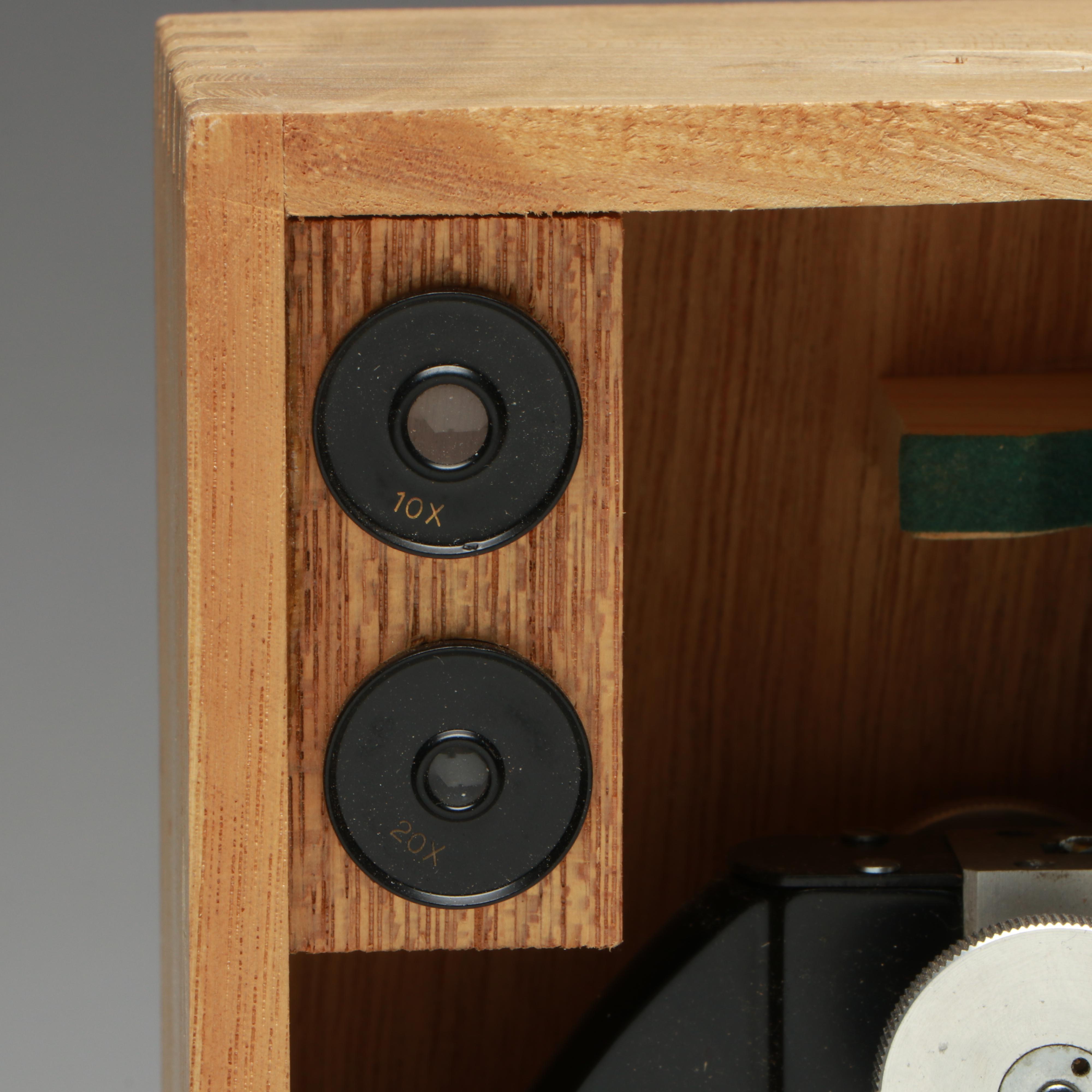 Tasco Deluxe Microscope with Case and Accessories, Late 20th Century