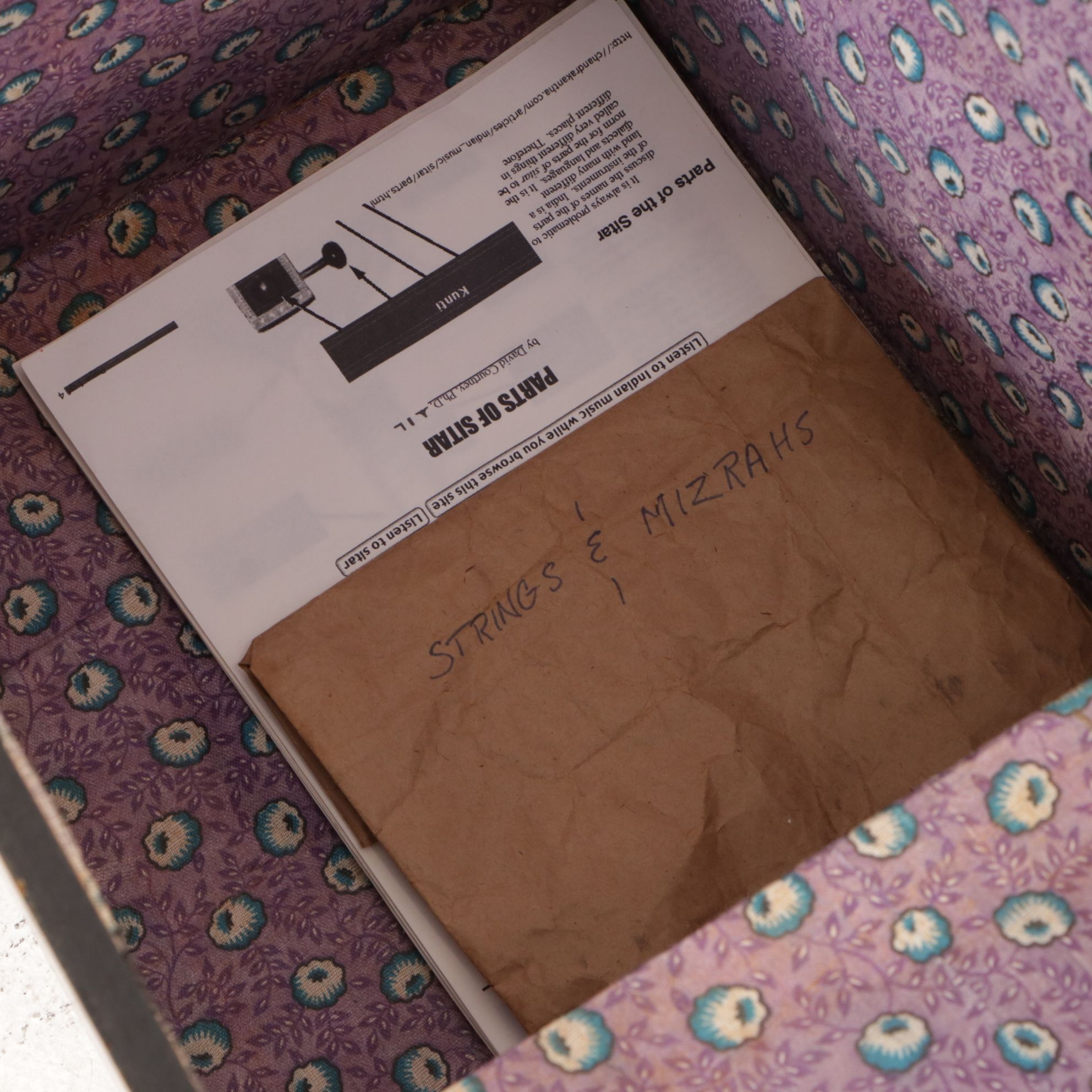 Mohan Singh & Co. Sitar with Bone Inlay and Rose Carving with Case, Circa 1950