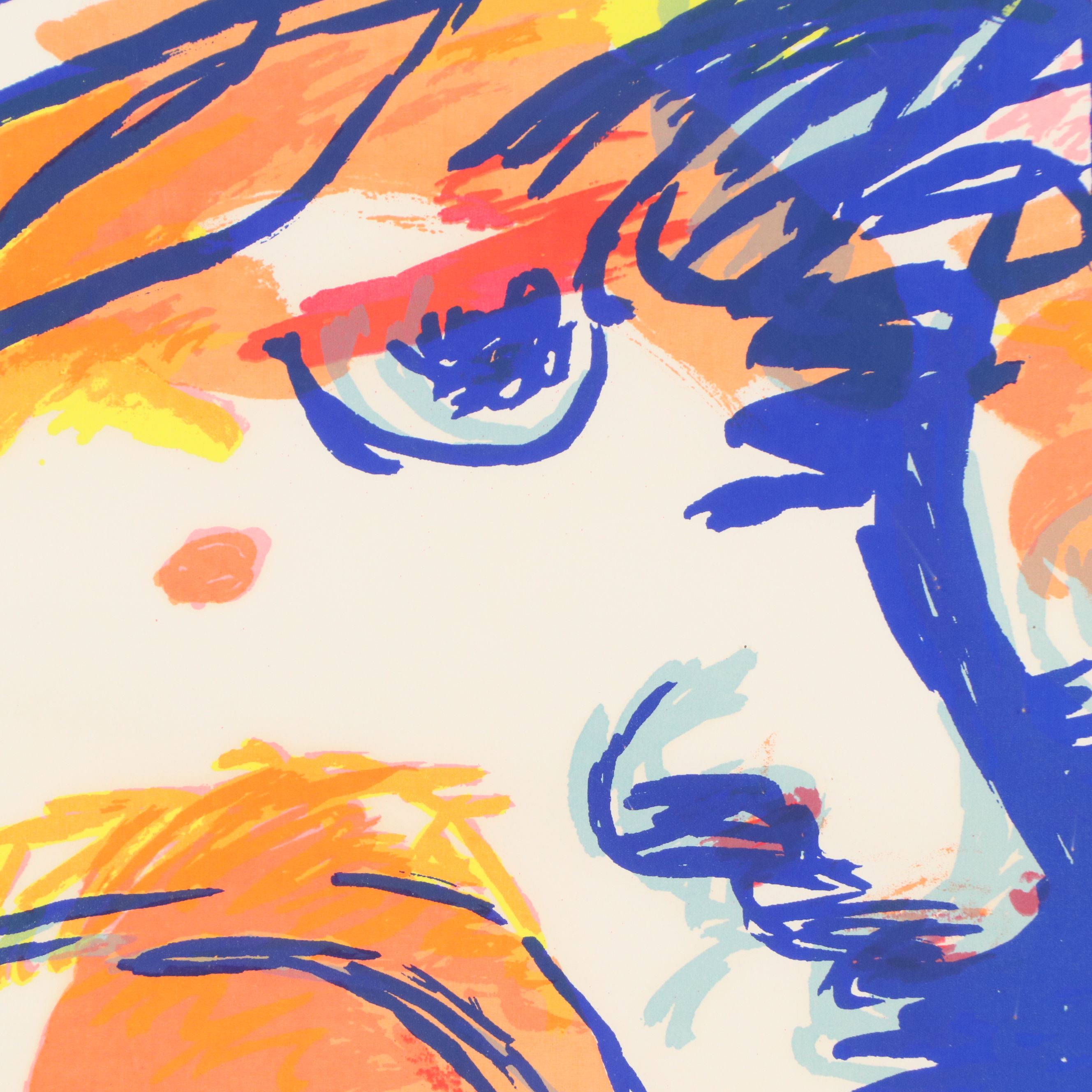 Alfred Gockel Serigraph of Abstract Portrait