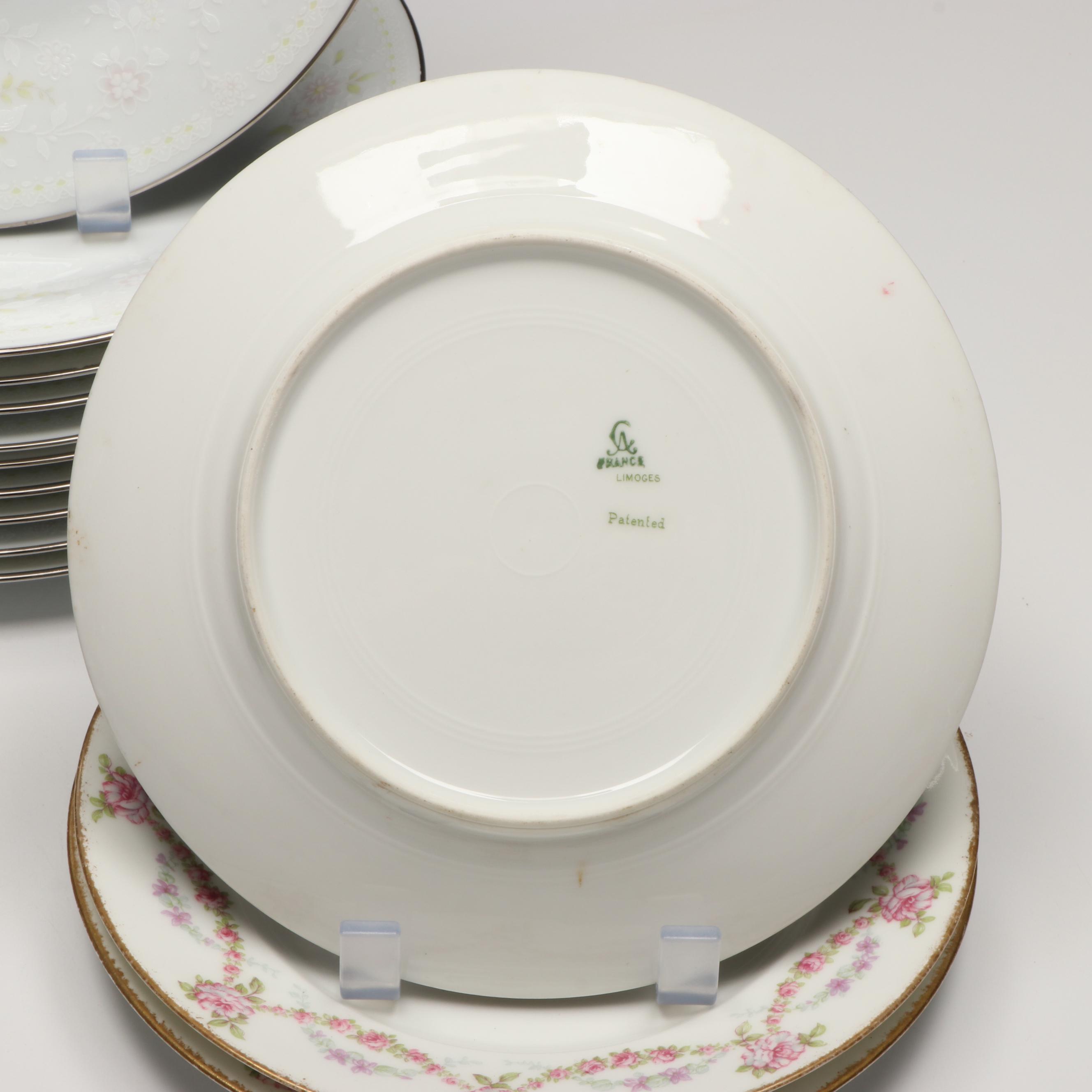 Noritake "Temptation" Bone China Salad Plates and Other Floral Ceramic Tableware