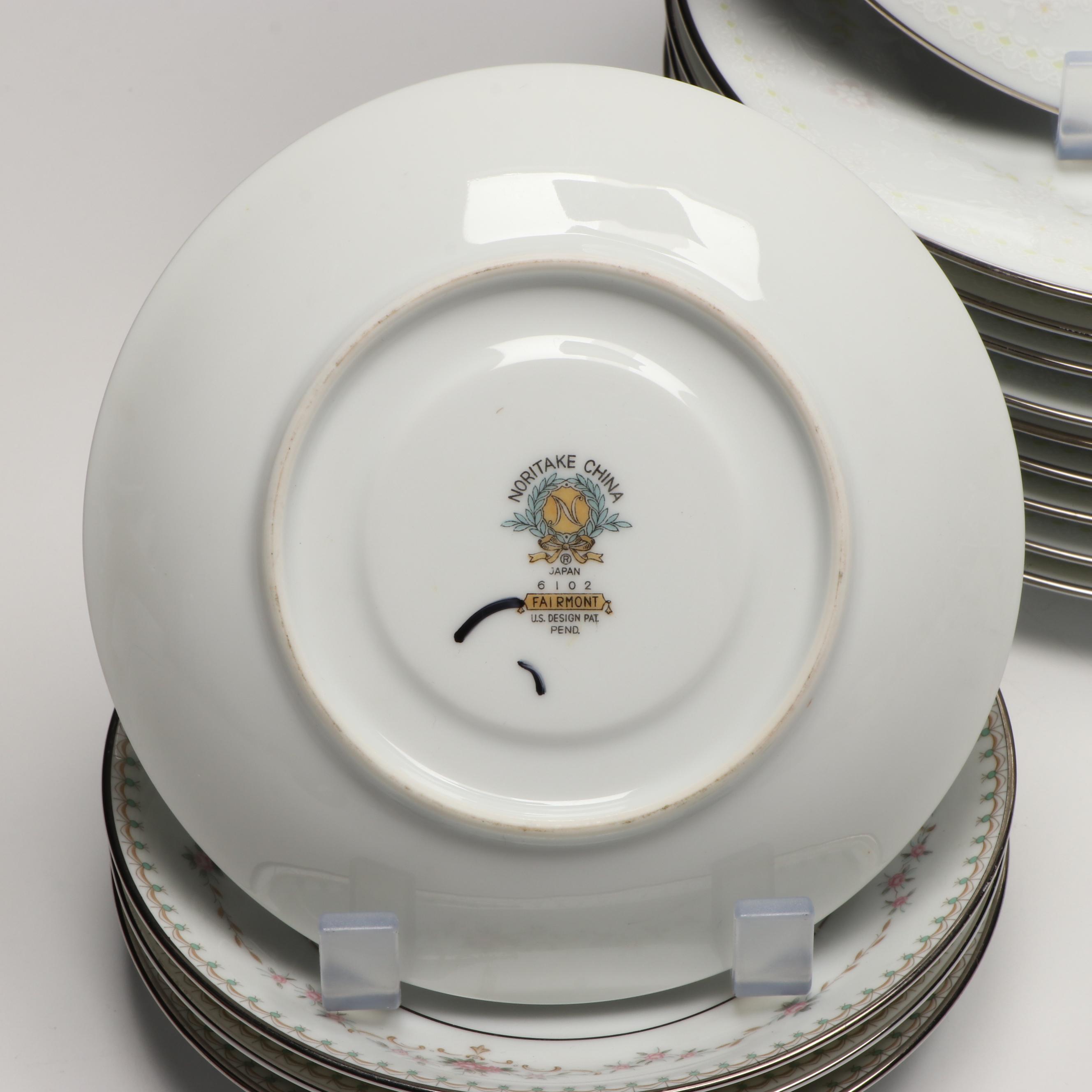 Noritake "Temptation" Bone China Salad Plates and Other Floral Ceramic Tableware