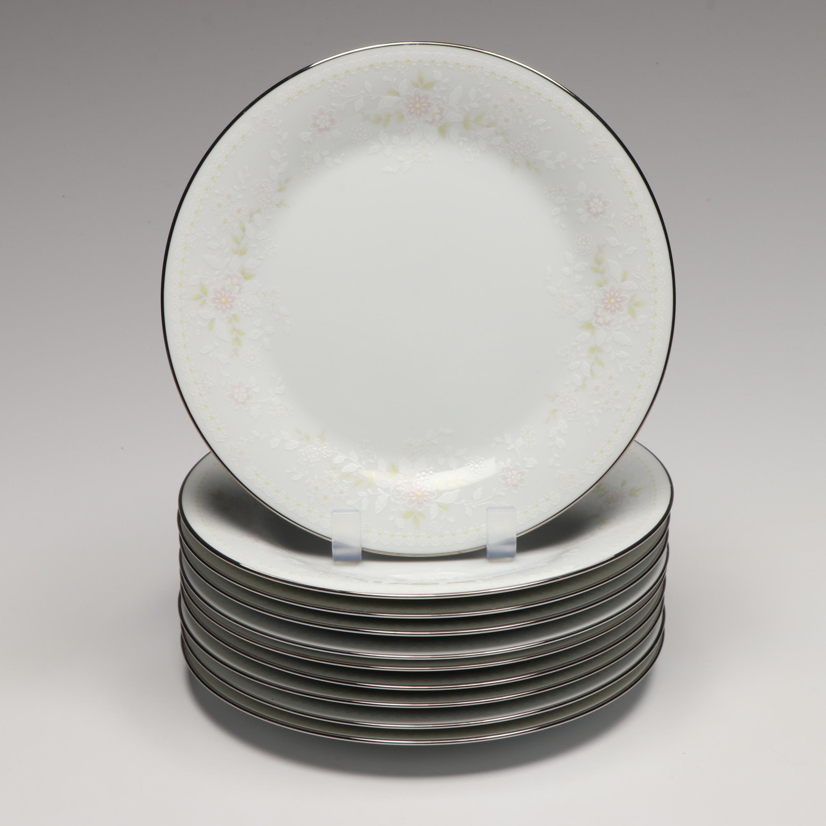 Noritake "Temptation" Bone China Salad Plates and Other Floral Ceramic Tableware