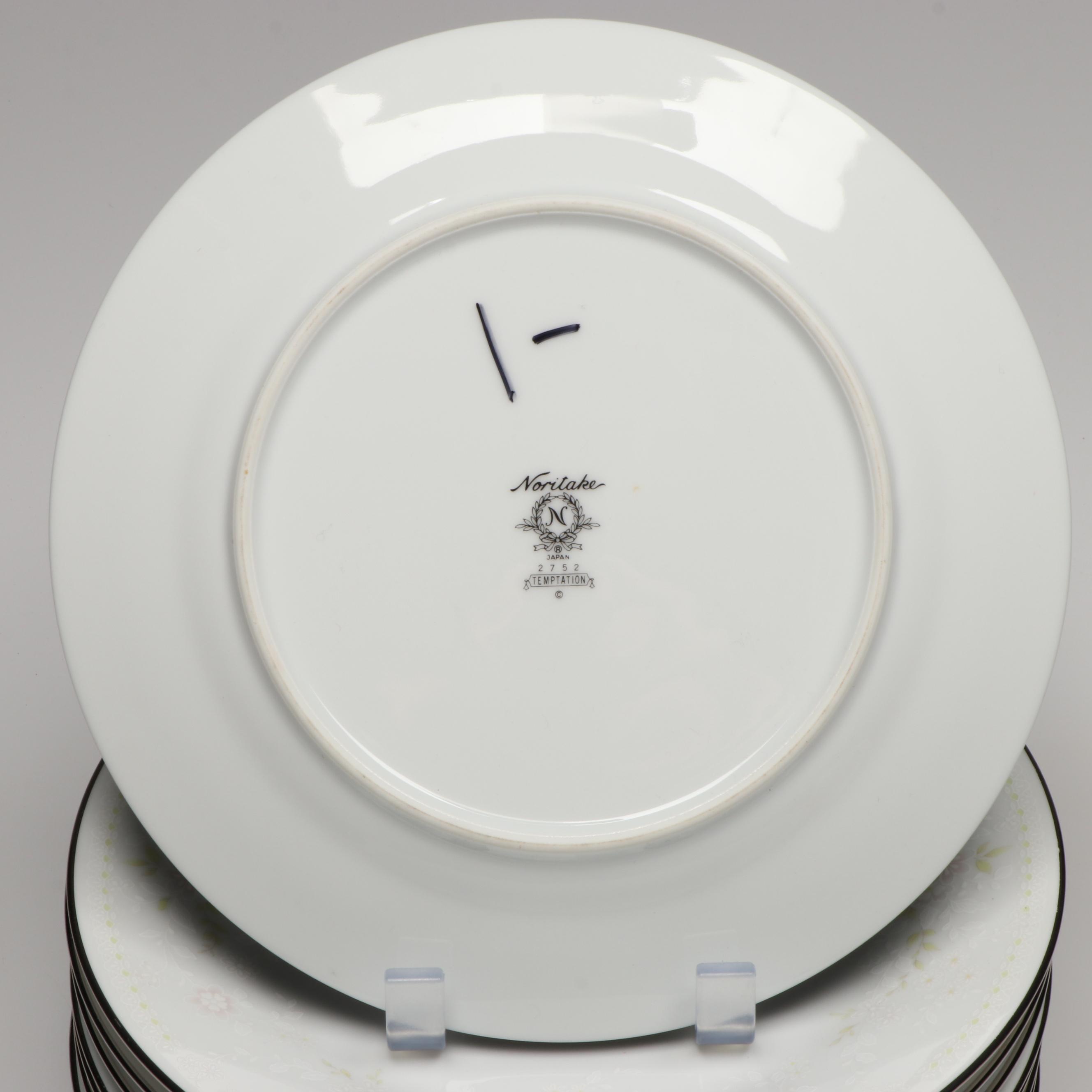 Noritake "Temptation" Bone China Salad Plates and Other Floral Ceramic Tableware