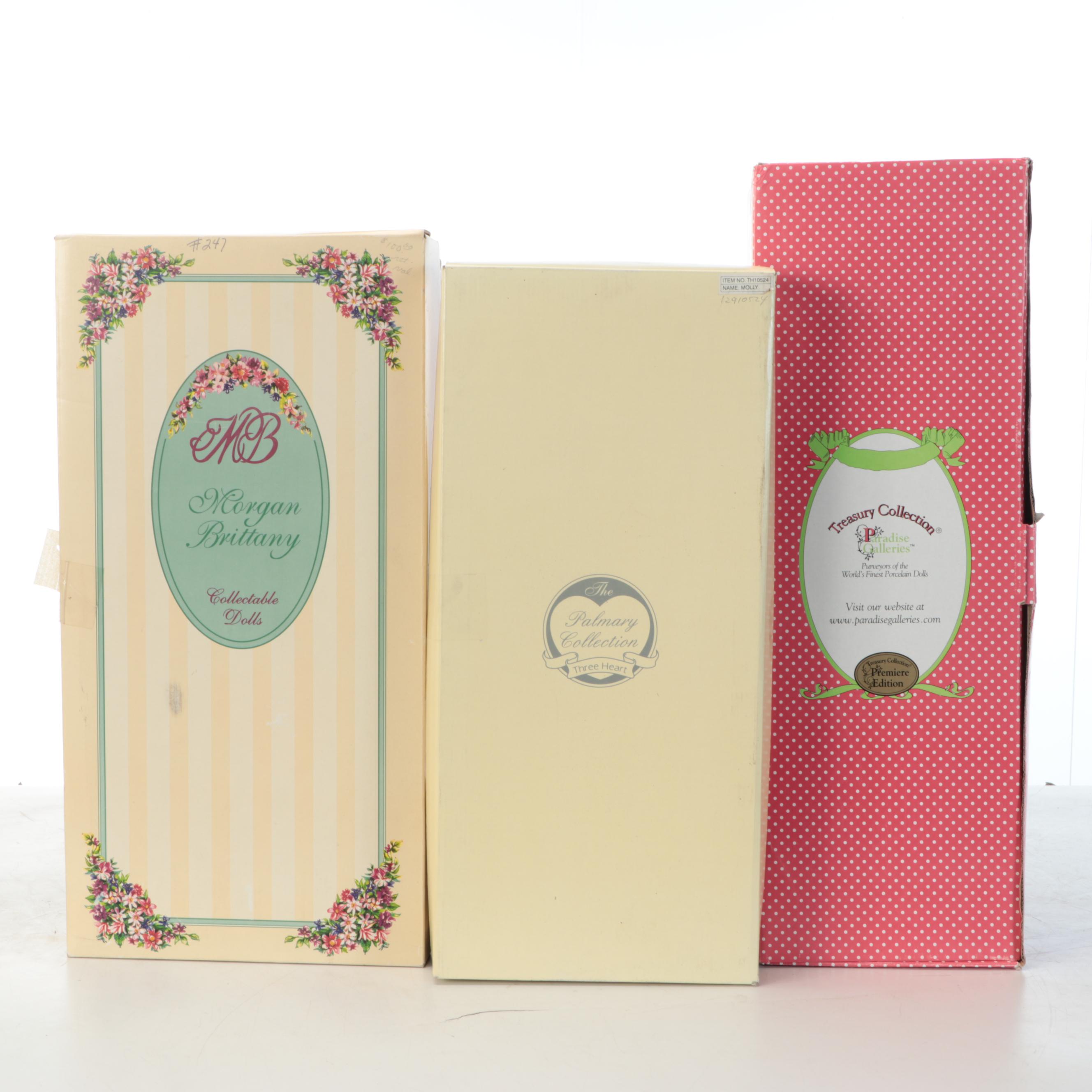 Paradise Galleries, Three Heart, and Morgan Brittany Porcelain Dolls