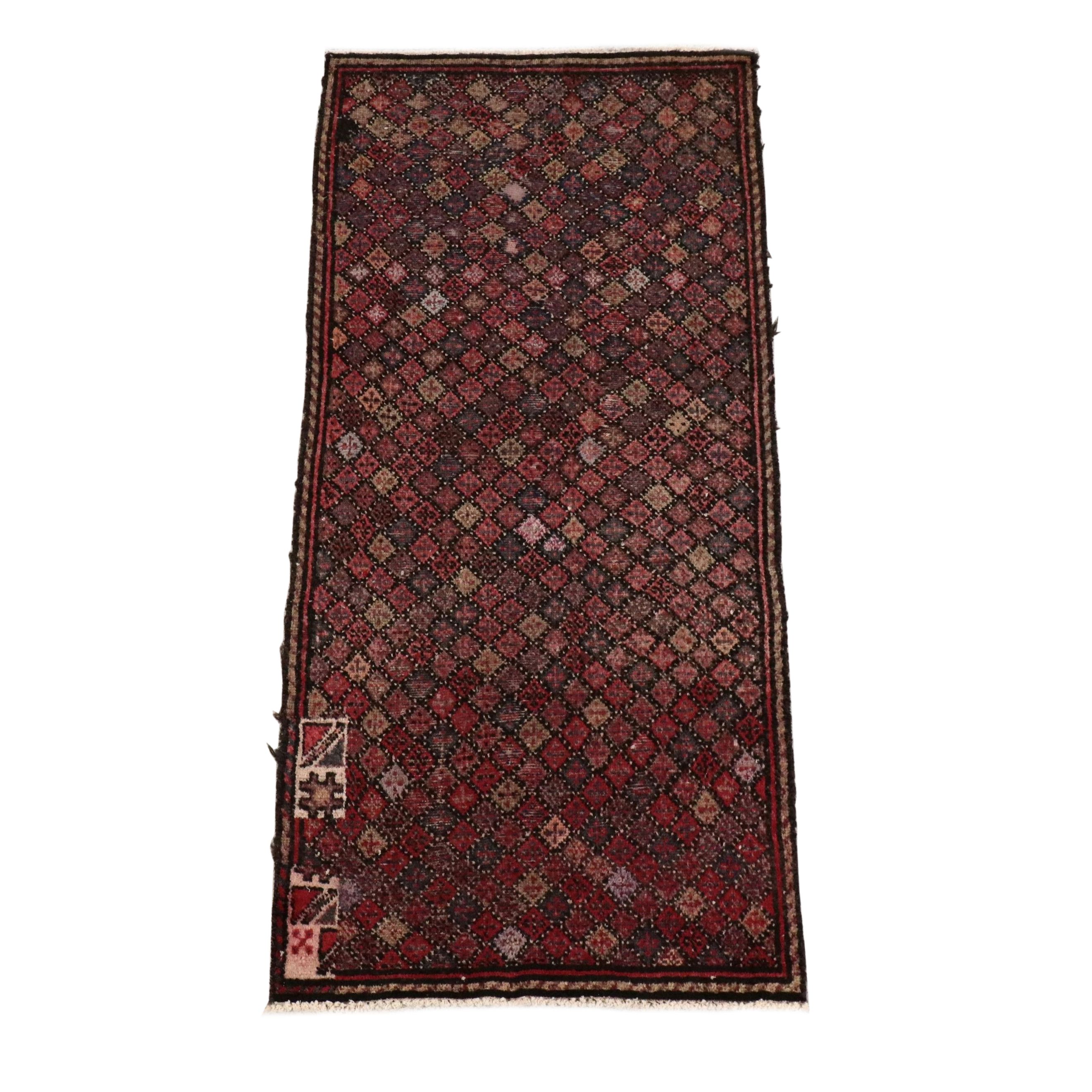 3' x 6'9 Hand-Knotted Persian Hamadan Area Rug