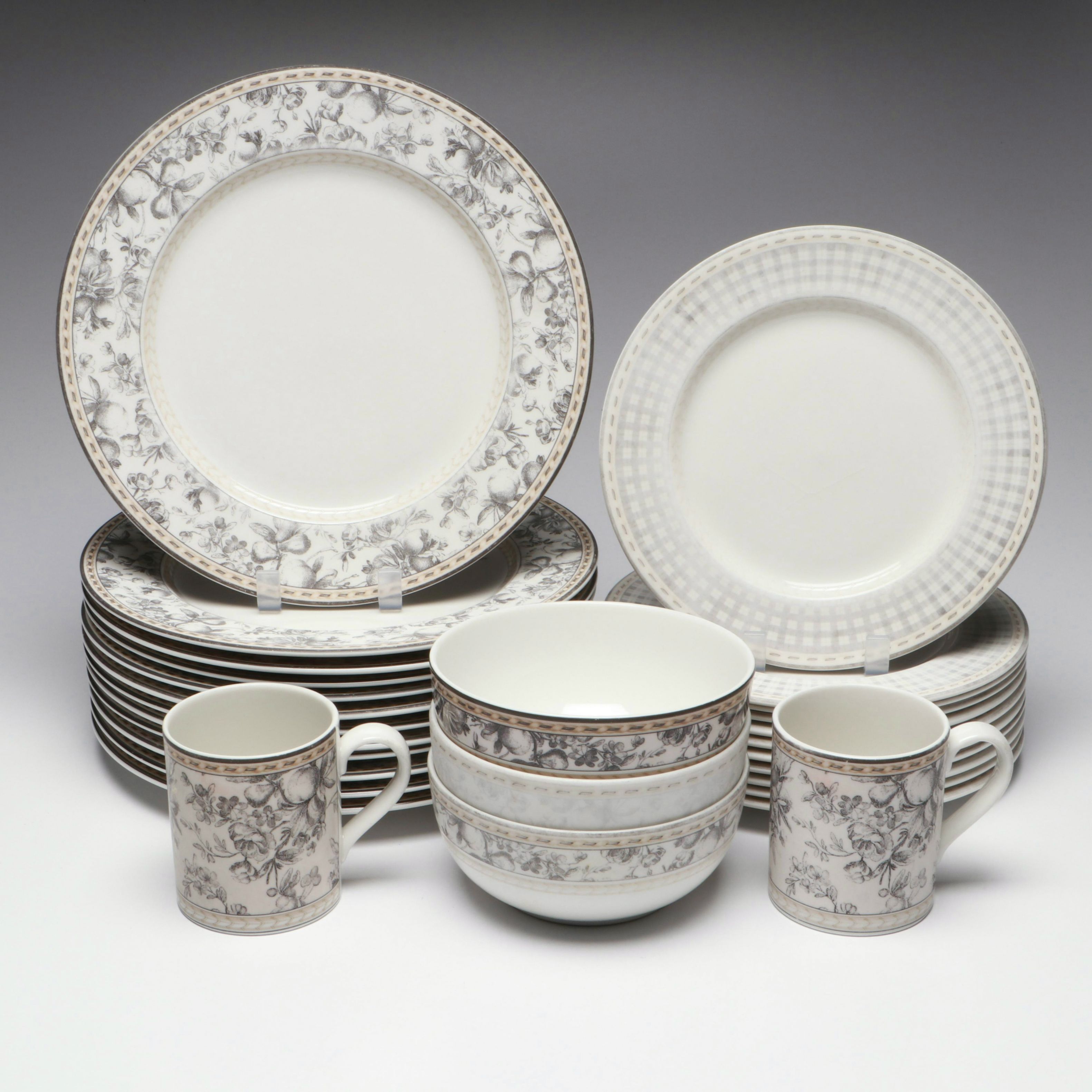 Royal Doulton "Provence Noir" and "Provence Noir Plaid" Porcelain Dinnerware