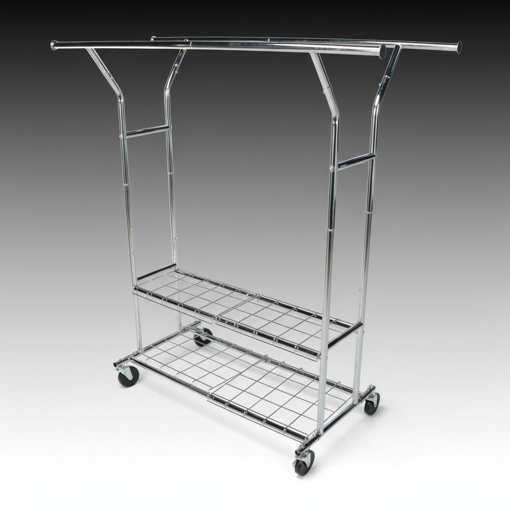 Metal Rolling Clothes Rack