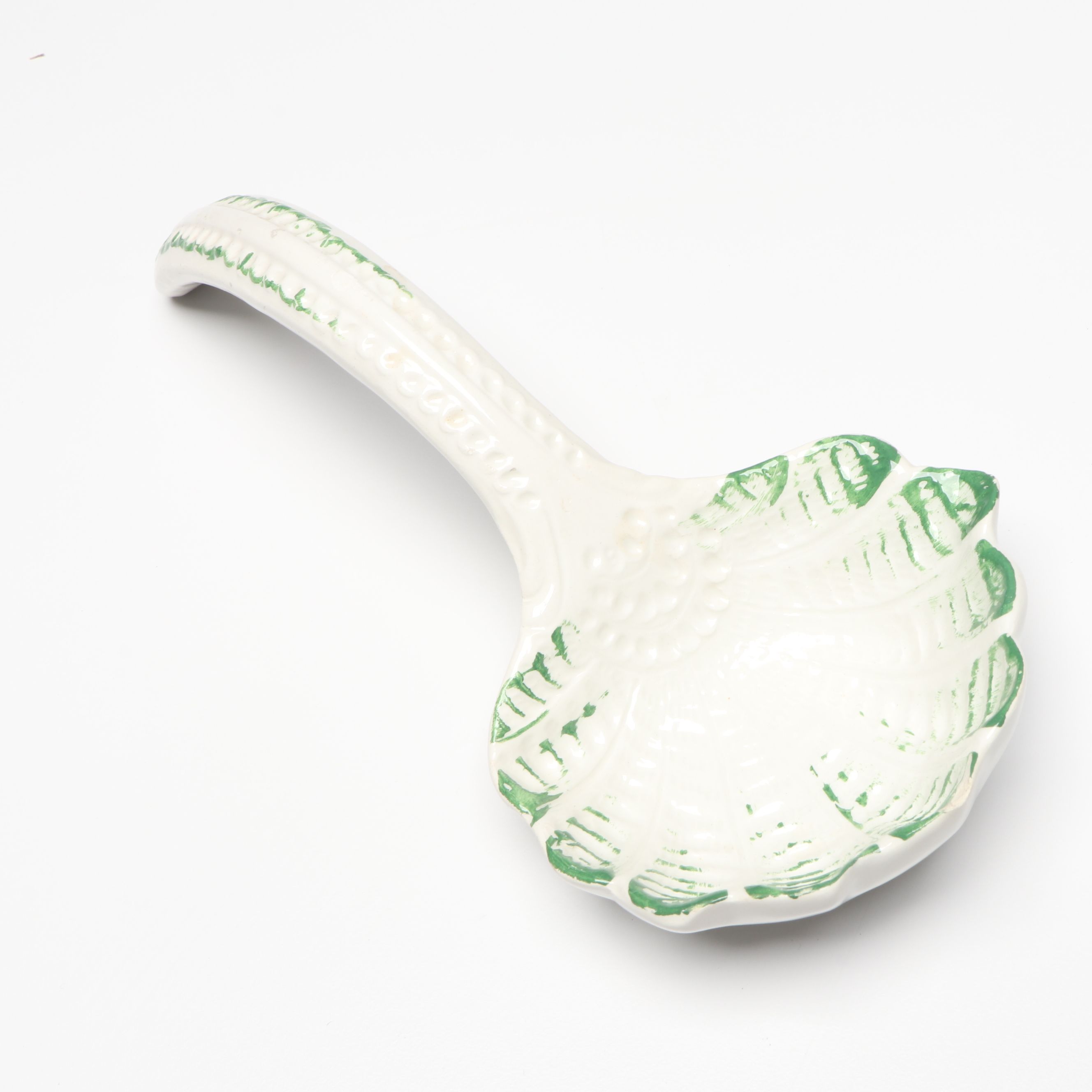 Italian Blue Rose Ceramic Tureen and Underplate with Ladle