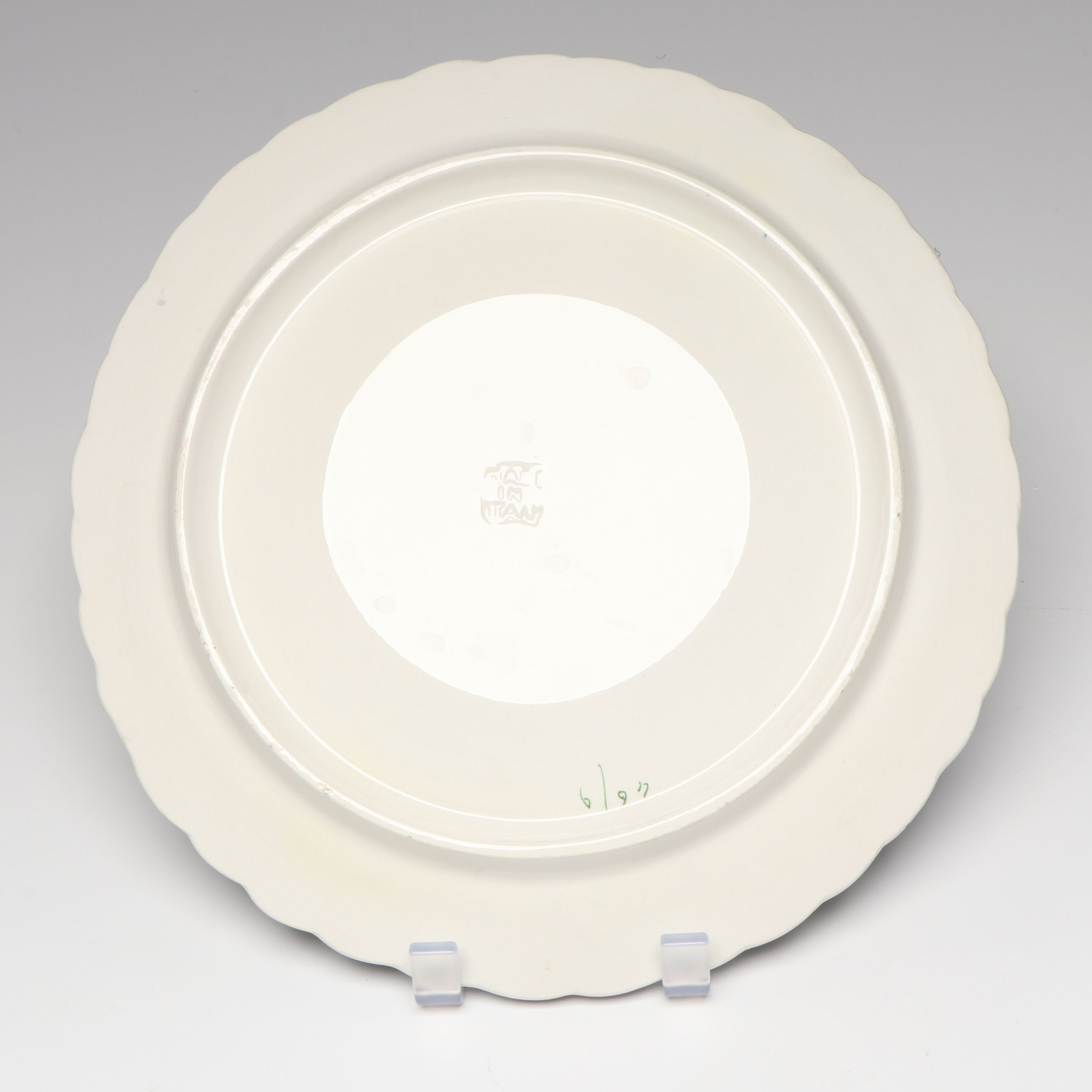 Italian Blue Rose Ceramic Tureen and Underplate with Ladle