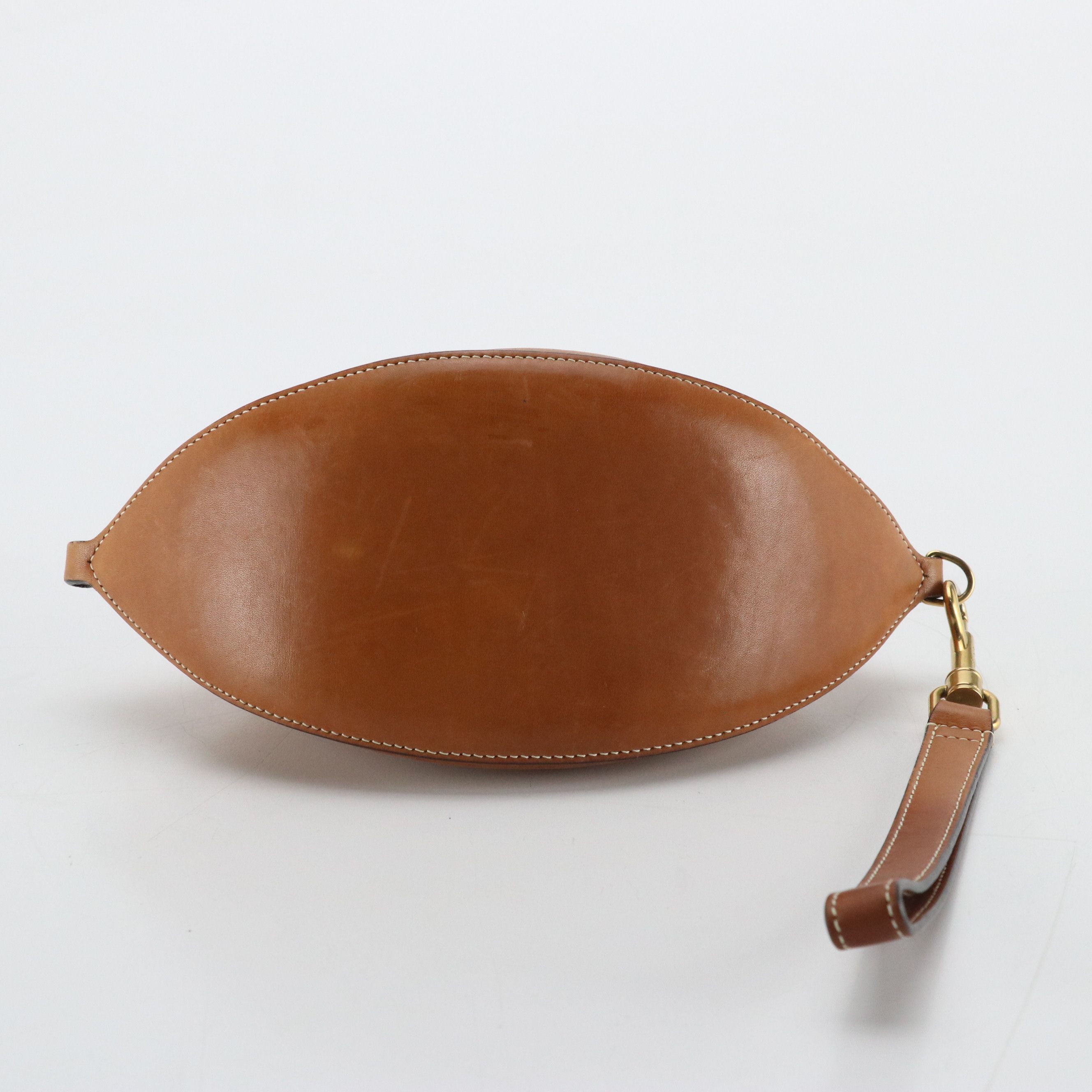 Céline Honey Brown Leather Zip Pouch