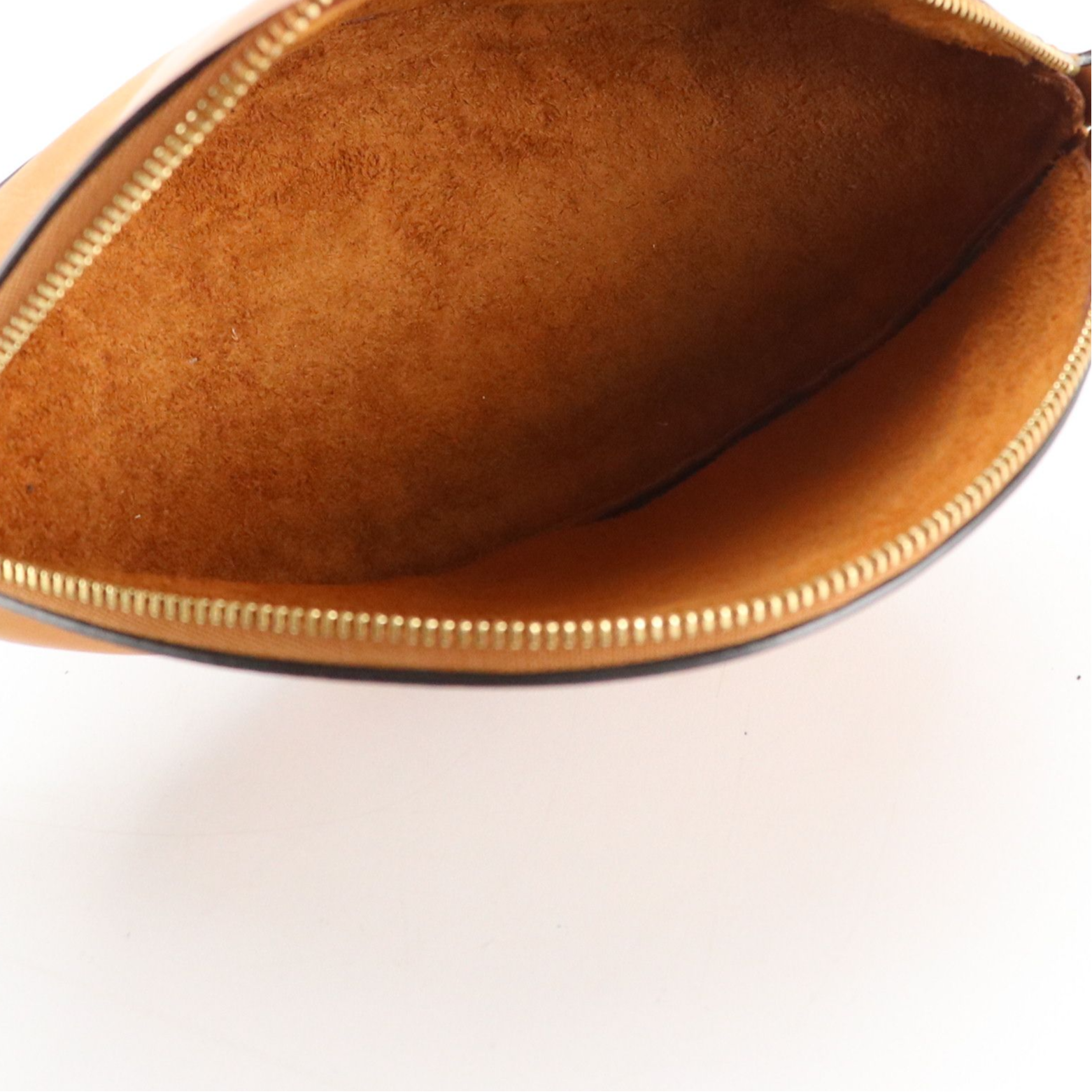 Céline Honey Brown Leather Zip Pouch