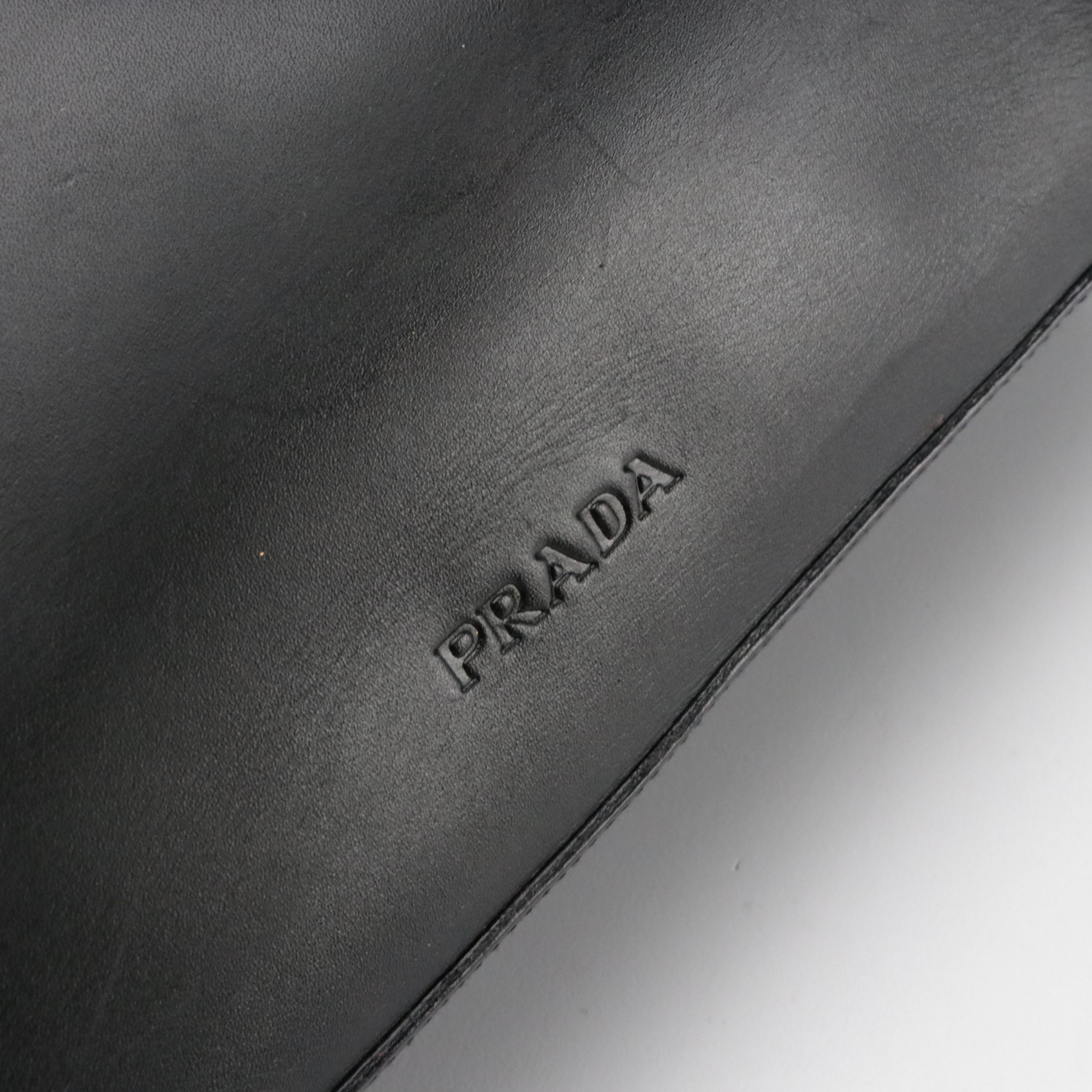 Prada Asymmetrical Hobo Shoulder Bag in Black Leather