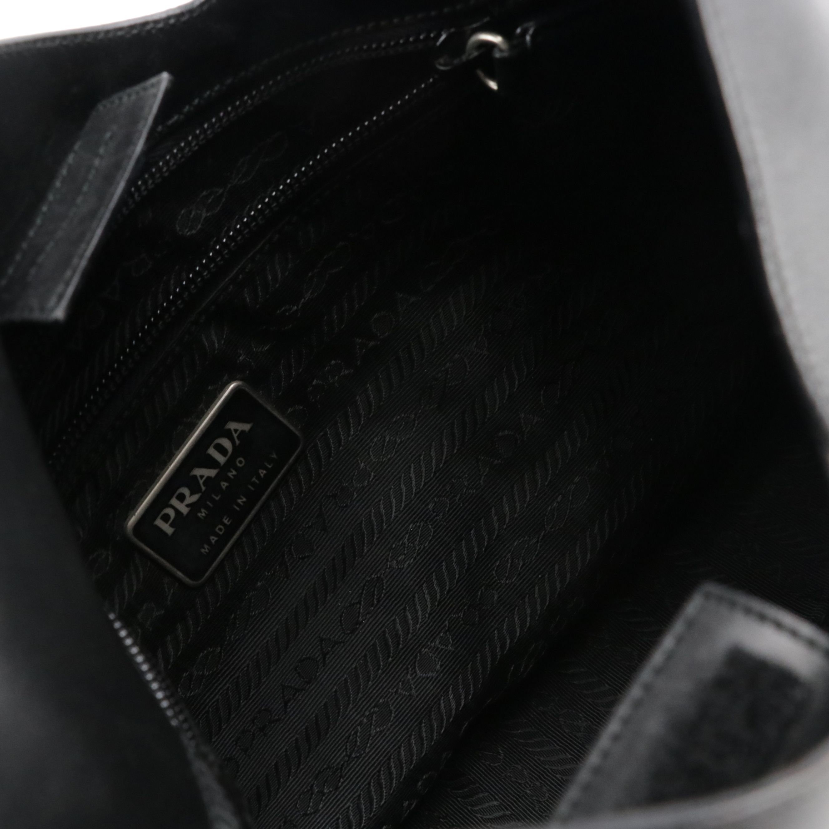 Prada Asymmetrical Hobo Shoulder Bag in Black Leather