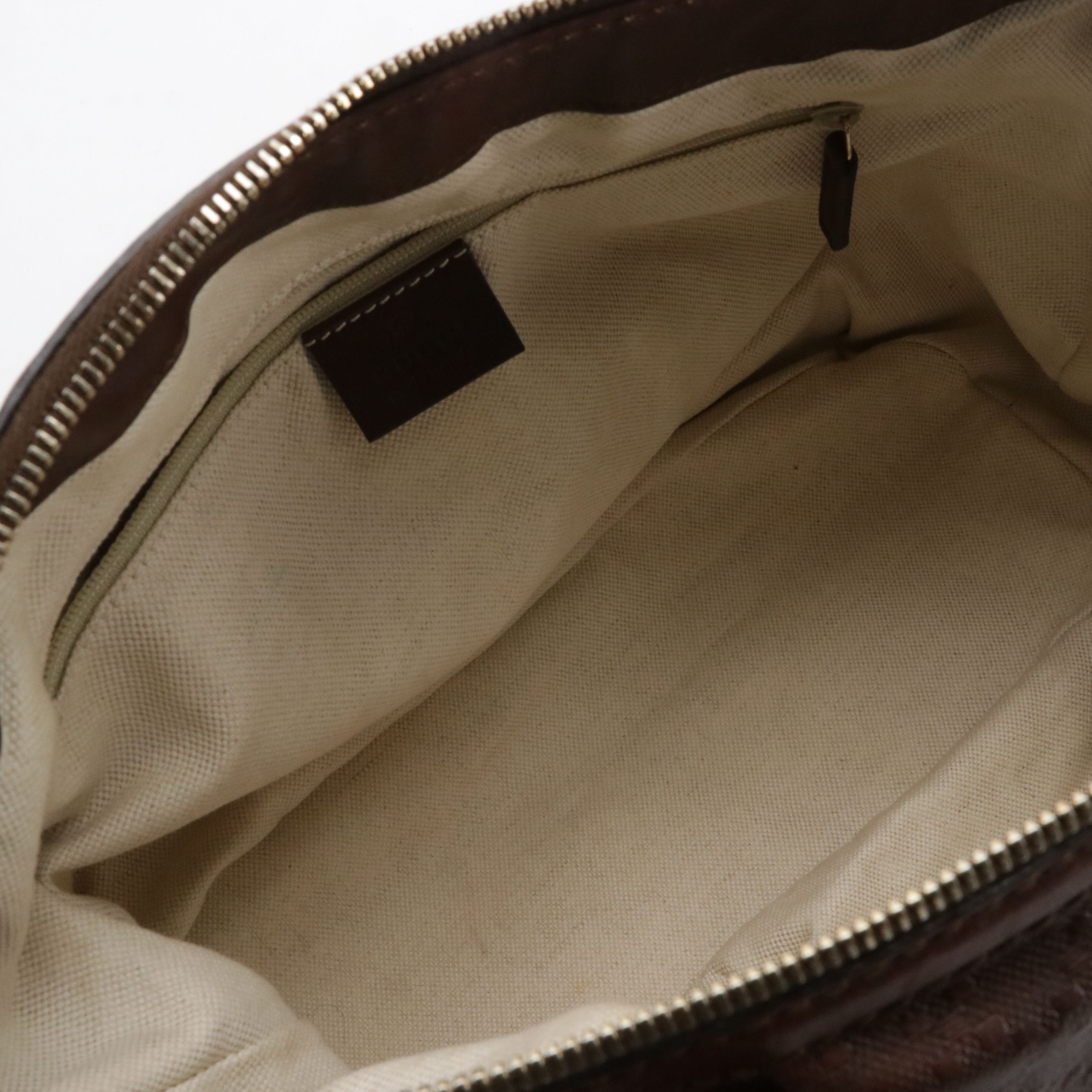 Gucci Sukey Top Handle Two-Way Shoulder Bag in Dark Brown Diamante Leather