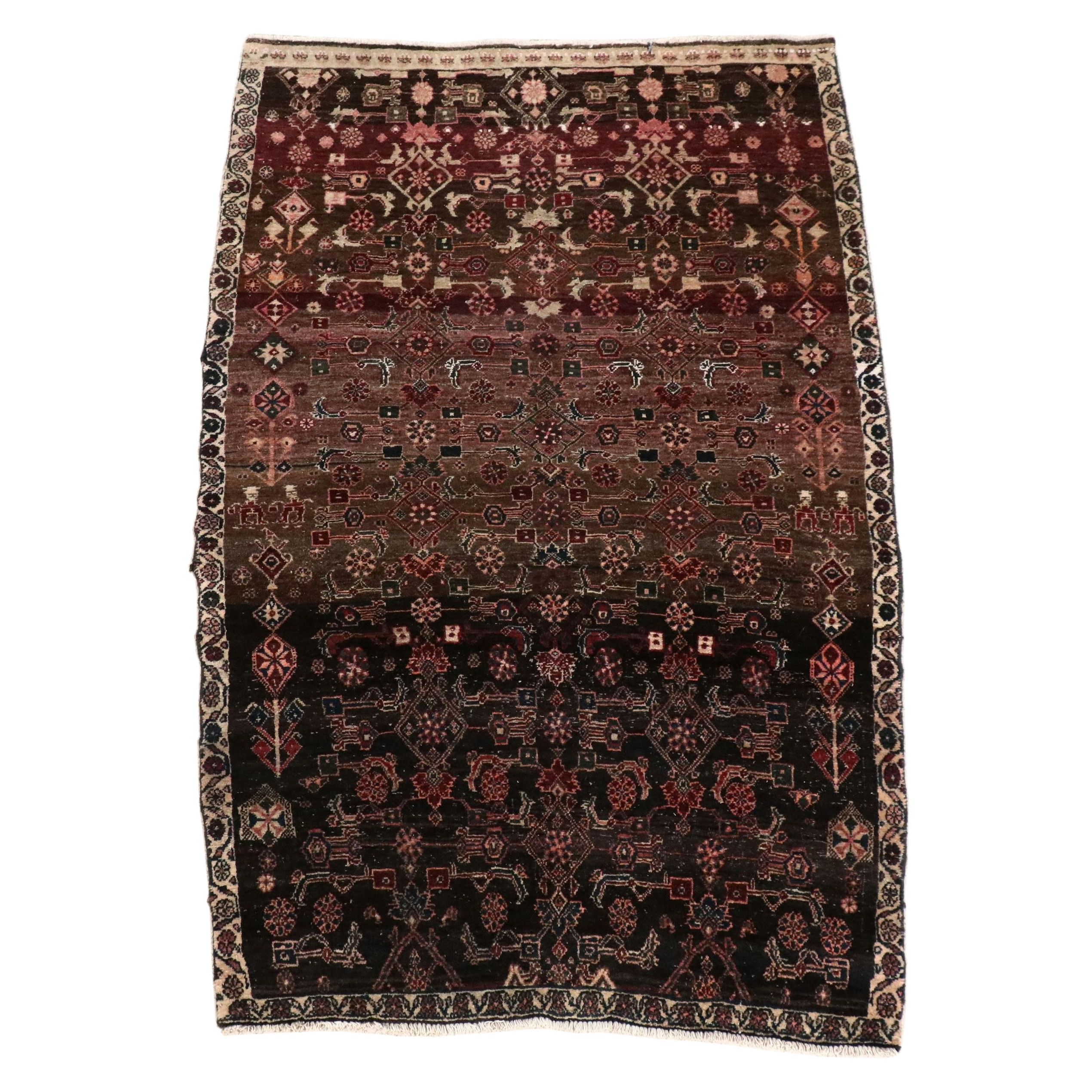4'2 x 6'10 Hand-Knotted Persian Veramin Style Area Rug